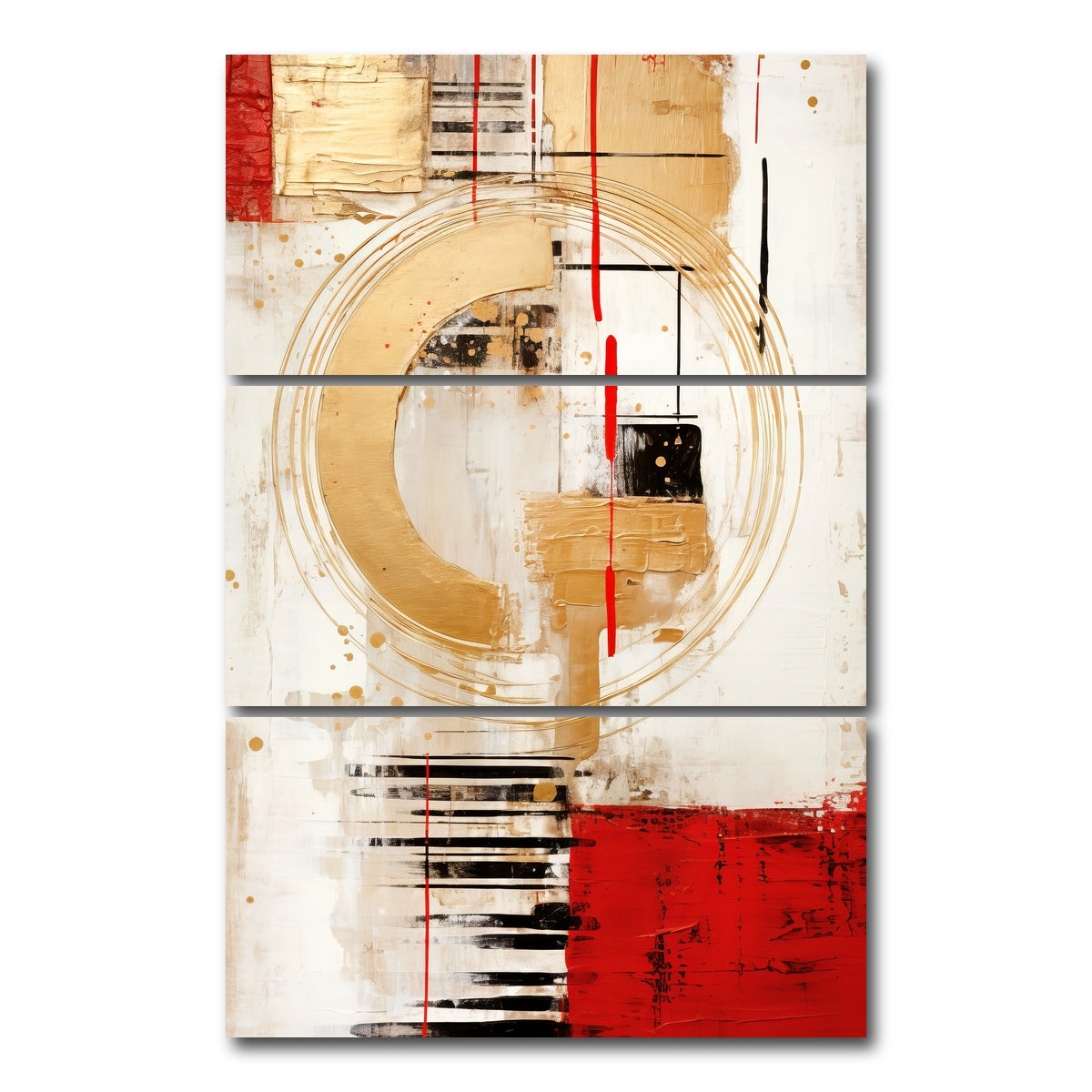 AUTO-MOCKUP WHITE | ABSTRACT ART Atmospheric excitement | 3 Piece | Gallery Wrap Canvas | group=12x24_stacked
