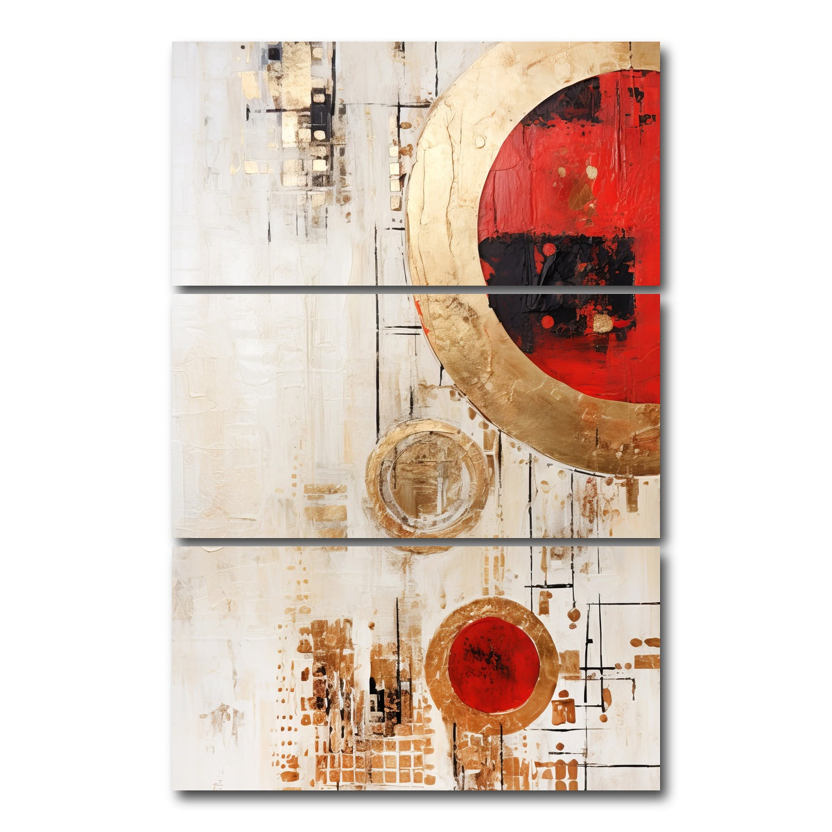 AUTO-MOCKUP WHITE | ABSTRACT ART Christmas ornaments | 3 Piece | Gallery Wrap Canvas | group=12x24_stacked