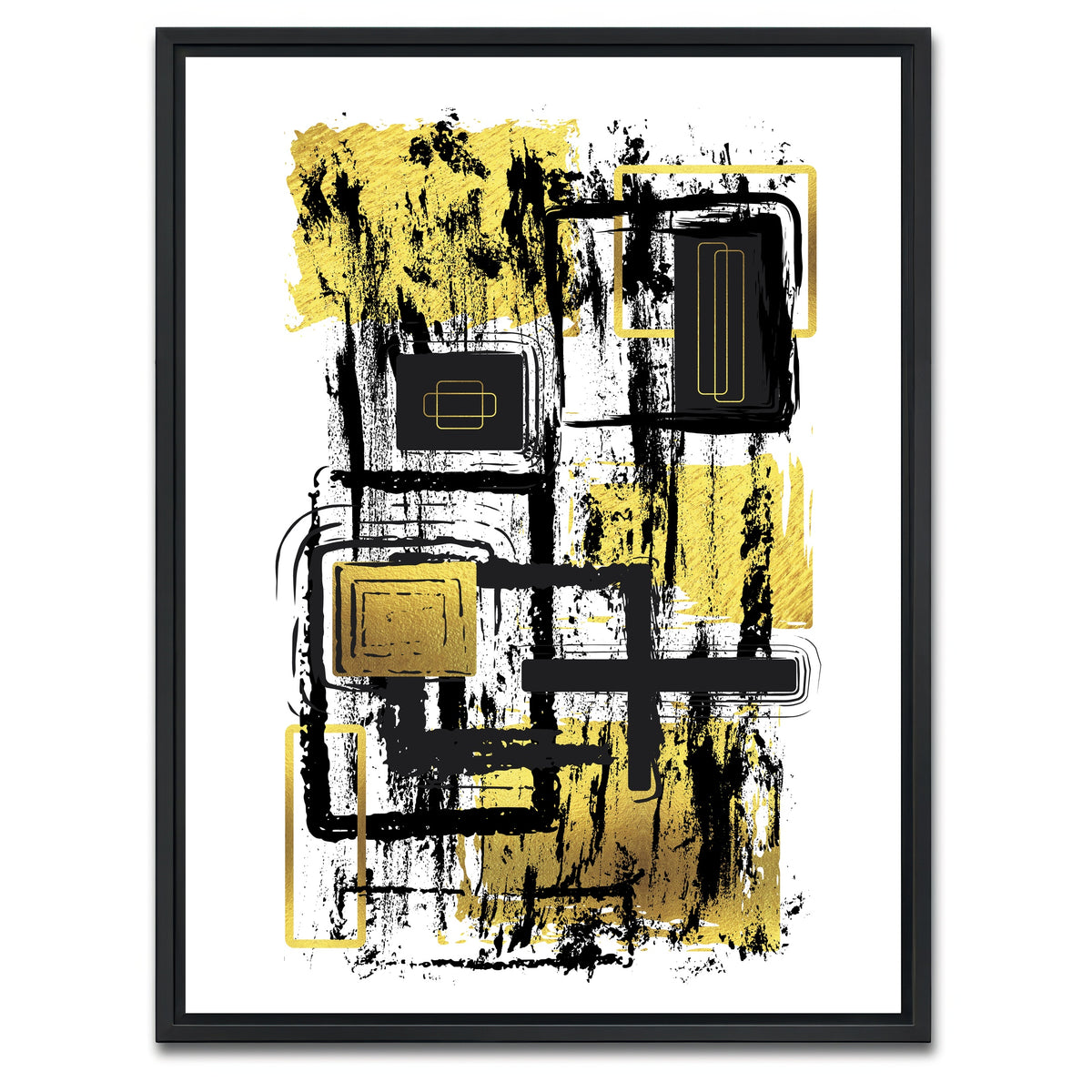 AUTO-MOCKUP WHITE | ABSTRACT ART Construction Plan | 1 Piece | Black Framed Canvas | group=3x4