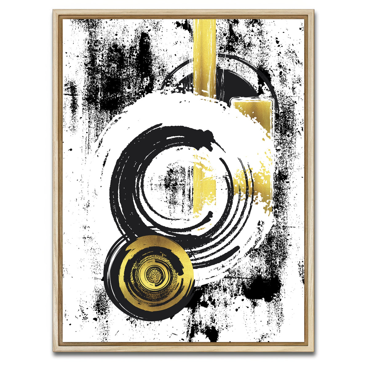 AUTO-MOCKUP WHITE | ABSTRACT ART Dynamic shapes | 1 Piece | Natural Framed Canvas | group=3x4