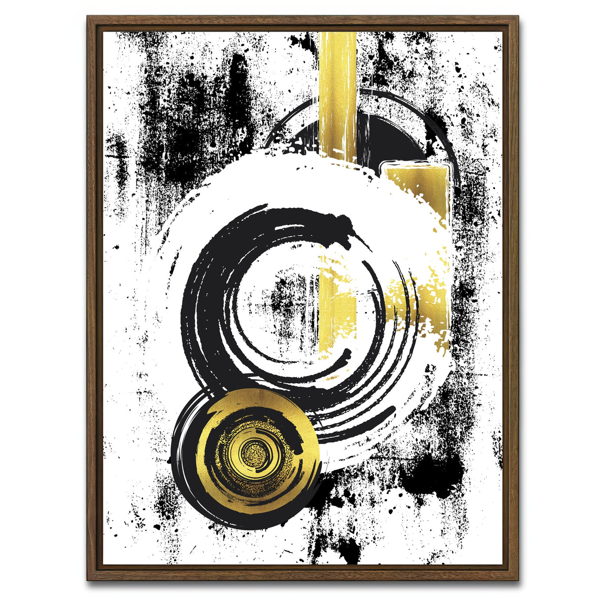 AUTO-MOCKUP WHITE | ABSTRACT ART Dynamic shapes | 1 Piece | Walnut Framed Canvas | group=3x4