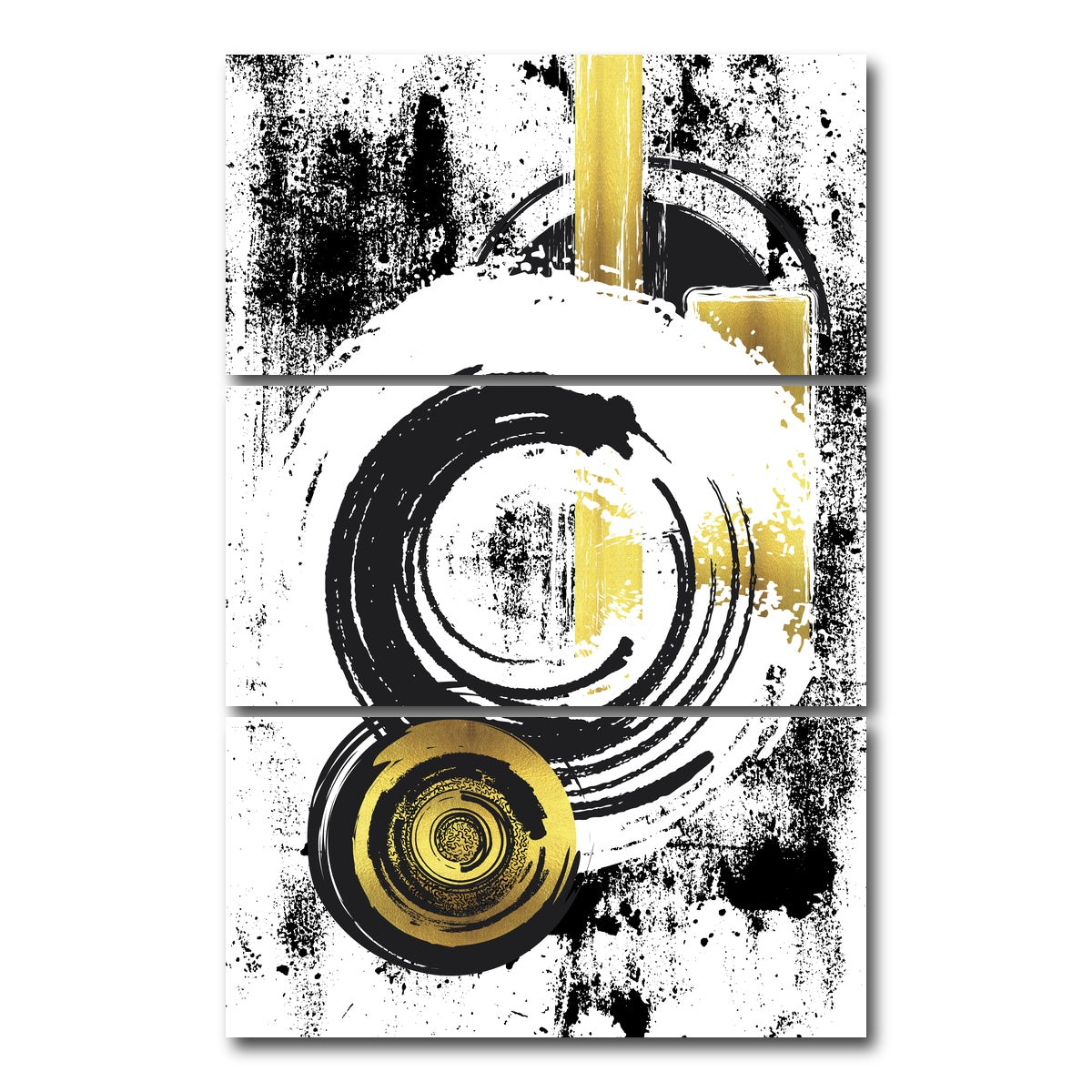 AUTO-MOCKUP WHITE | ABSTRACT ART Dynamic shapes | 3 Piece | Gallery Wrap Canvas | group=12x24_stacked