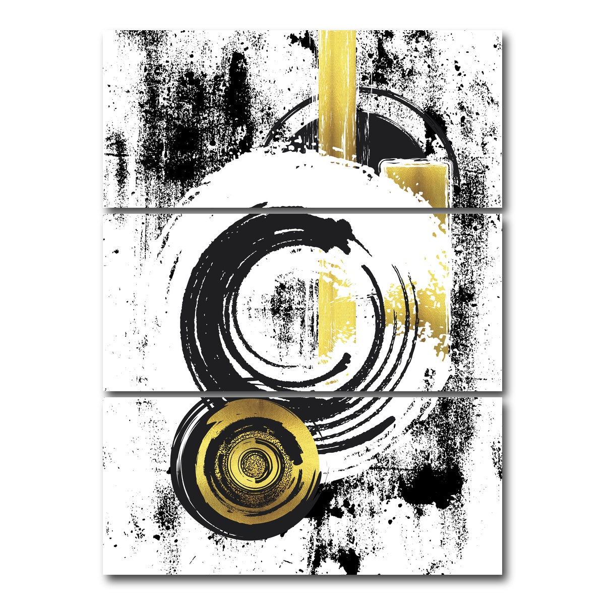 AUTO-MOCKUP WHITE | ABSTRACT ART Dynamic shapes | 3 Piece | Gallery Wrap Canvas | group=8x18_stacked