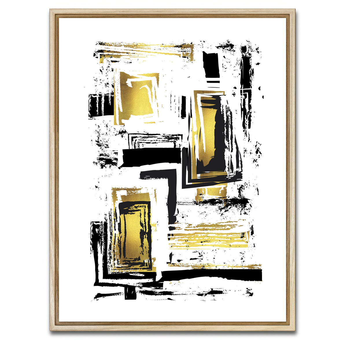 AUTO-MOCKUP WHITE | ABSTRACT ART Edgy Structures | 1 Piece | Natural Framed Canvas | group=3x4