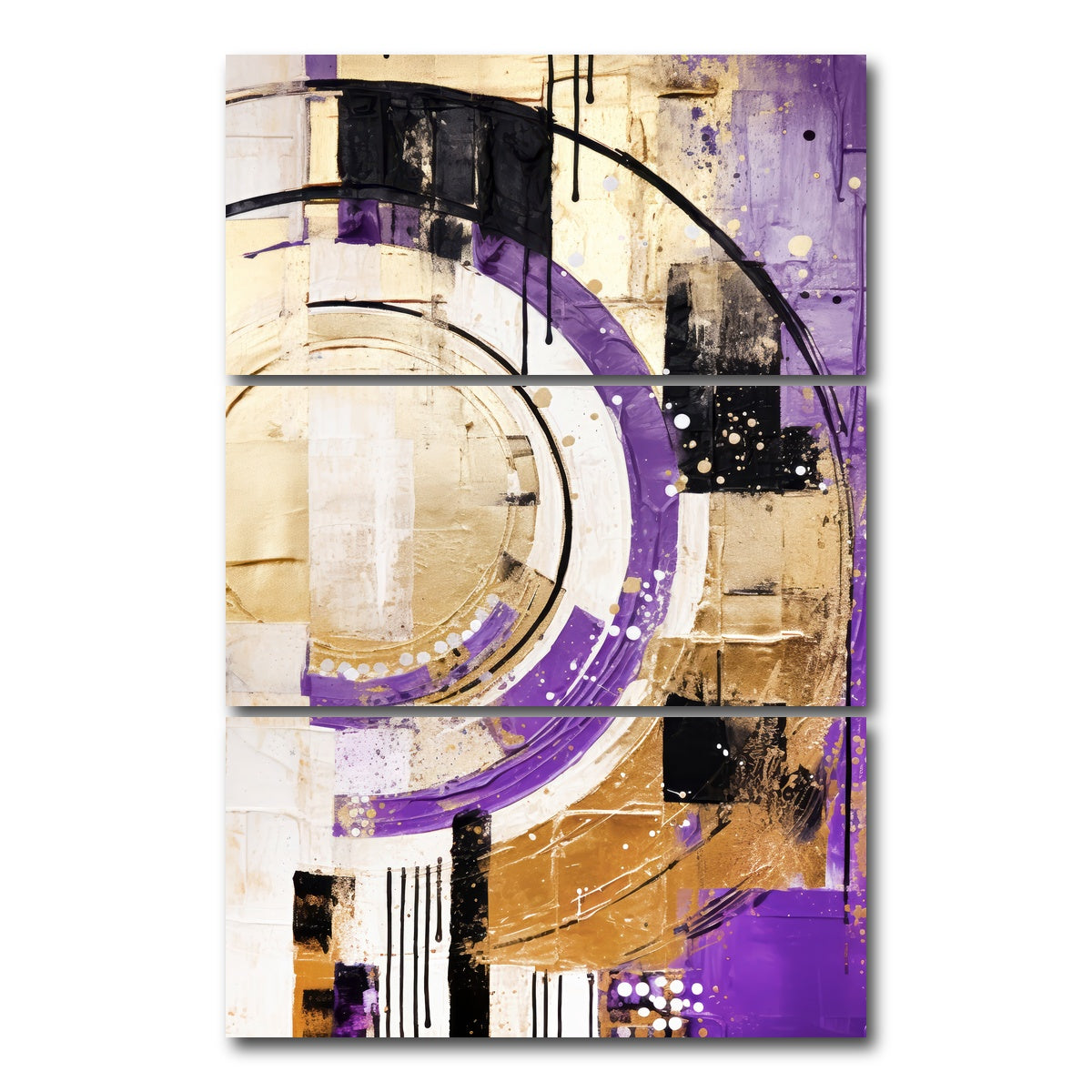 AUTO-MOCKUP WHITE | ABSTRACT ART Joy | 3 Piece | Gallery Wrap Canvas | group=12x24_stacked