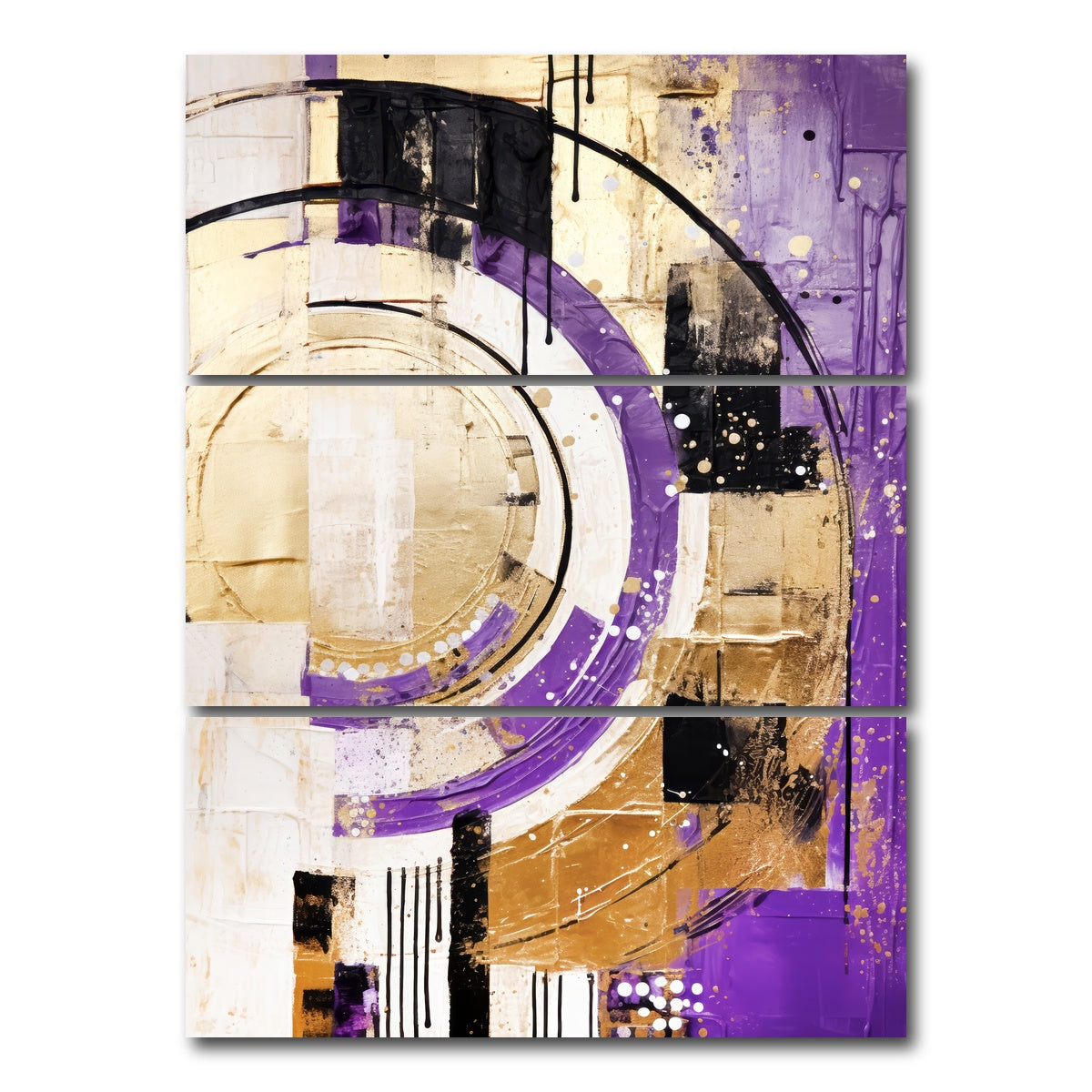 AUTO-MOCKUP WHITE | ABSTRACT ART Joy | 3 Piece | Gallery Wrap Canvas | group=8x18_stacked