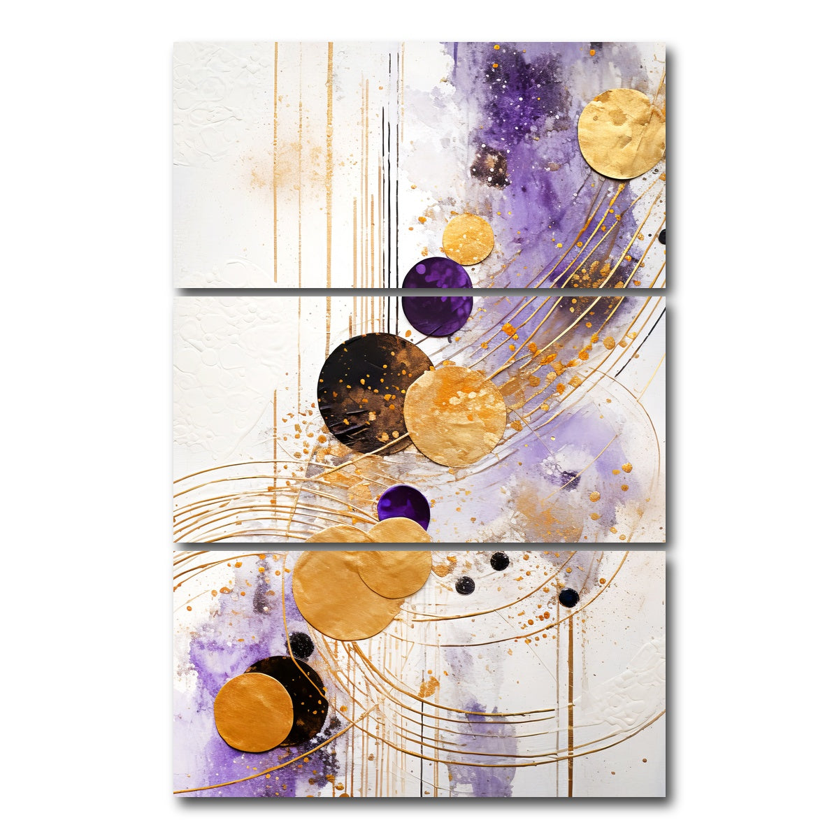 AUTO-MOCKUP WHITE | ABSTRACT ART Pleasure | 3 Piece | Gallery Wrap Canvas | group=12x24_stacked