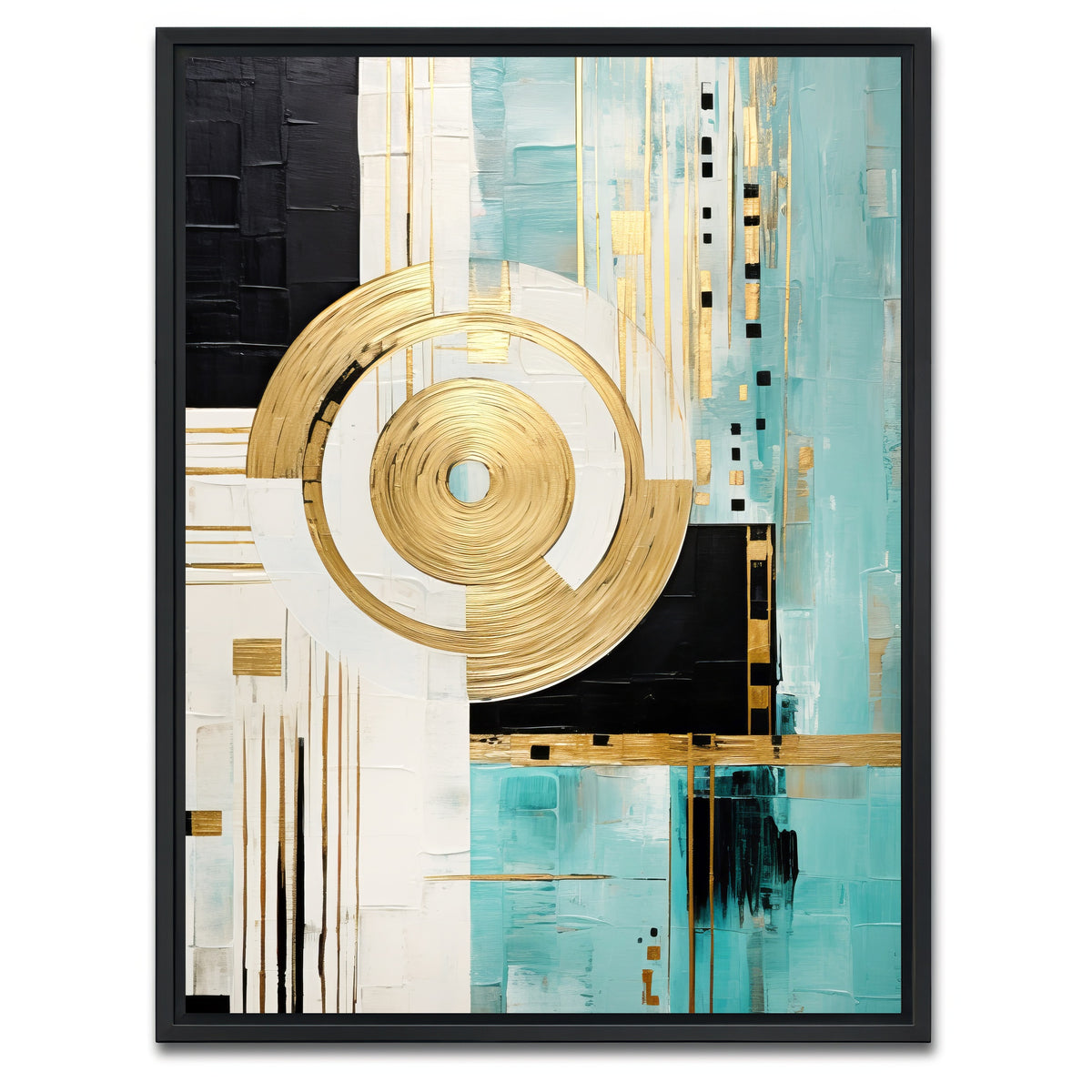 AUTO-MOCKUP WHITE | ABSTRACT ART Powerful Movement | 1 Piece | Black Framed Canvas | group=3x4