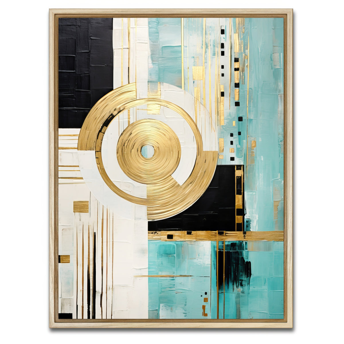 AUTO-MOCKUP WHITE | ABSTRACT ART Powerful Movement | 1 Piece | Natural Framed Canvas | group=3x4