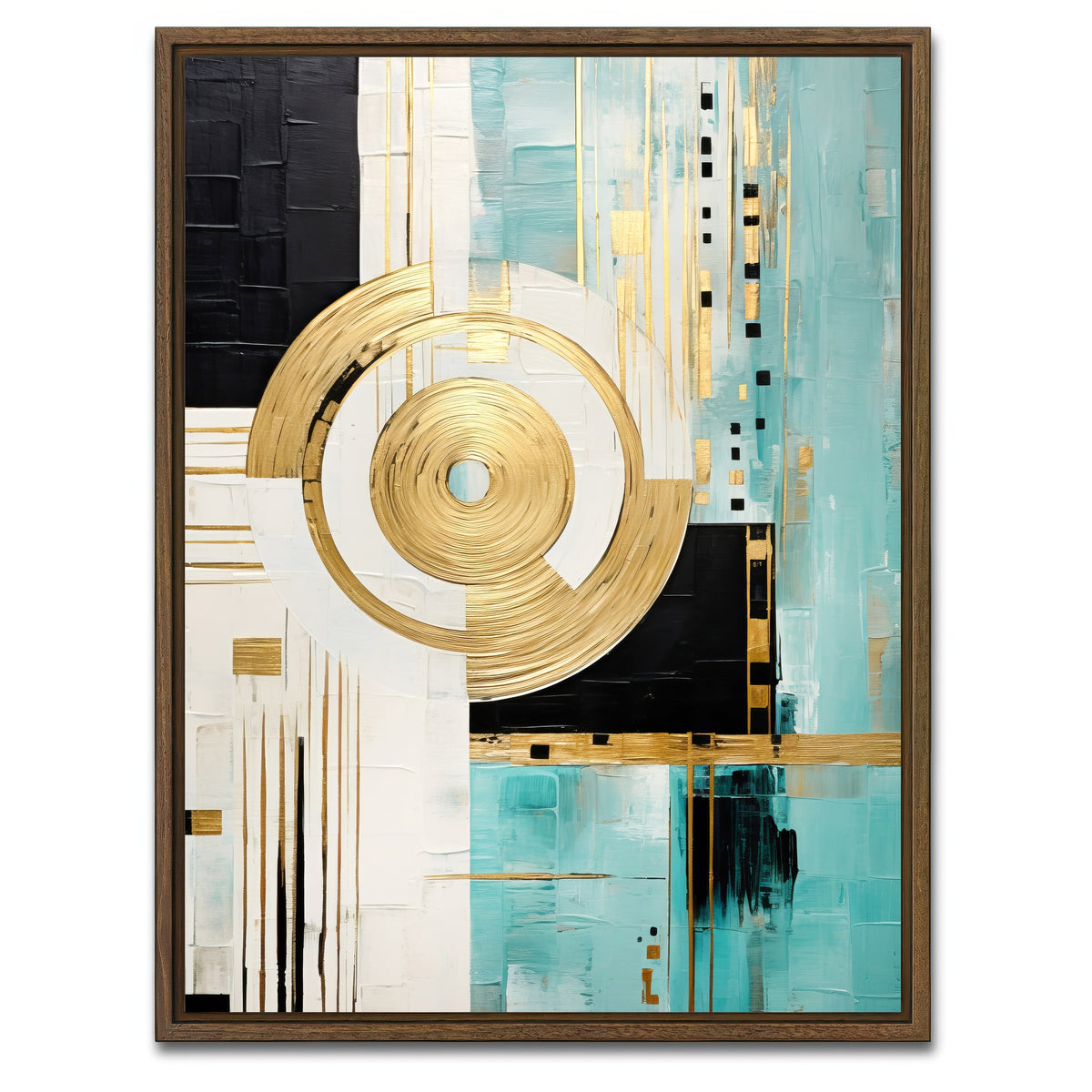 AUTO-MOCKUP WHITE | ABSTRACT ART Powerful Movement | 1 Piece | Walnut Framed Canvas | group=3x4