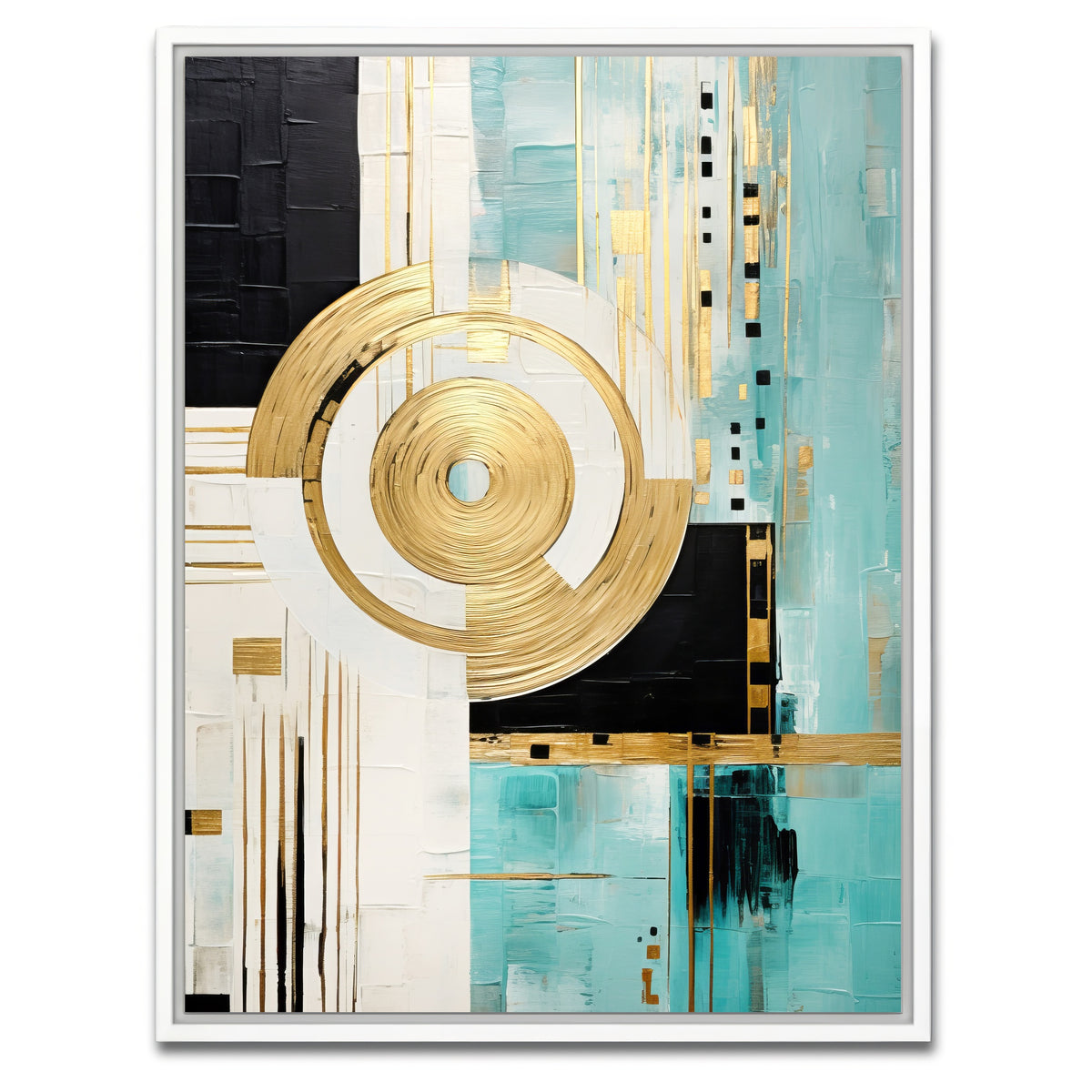 AUTO-MOCKUP WHITE | ABSTRACT ART Powerful Movement | 1 Piece | White Framed Canvas | group=3x4
