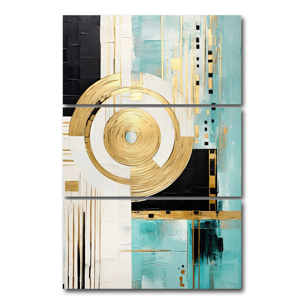 AUTO-MOCKUP WHITE | ABSTRACT ART Powerful Movement | 3 Piece | Gallery Wrap Canvas | group=12x24_stacked