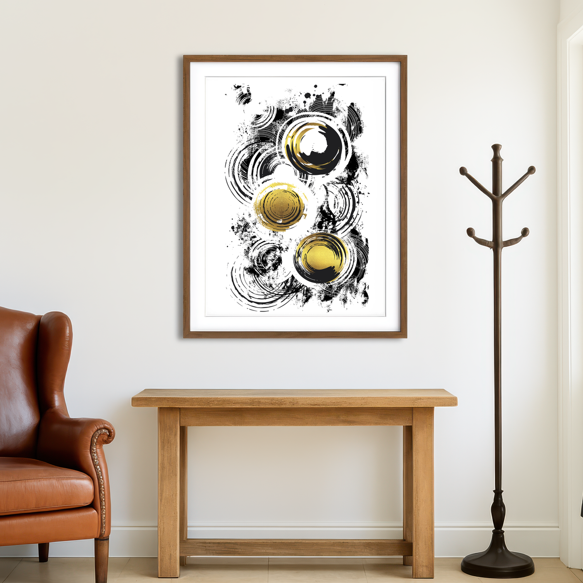AUTO-MOCKUP ROOM | ABSTRACT ART Raving Circles Wall Art