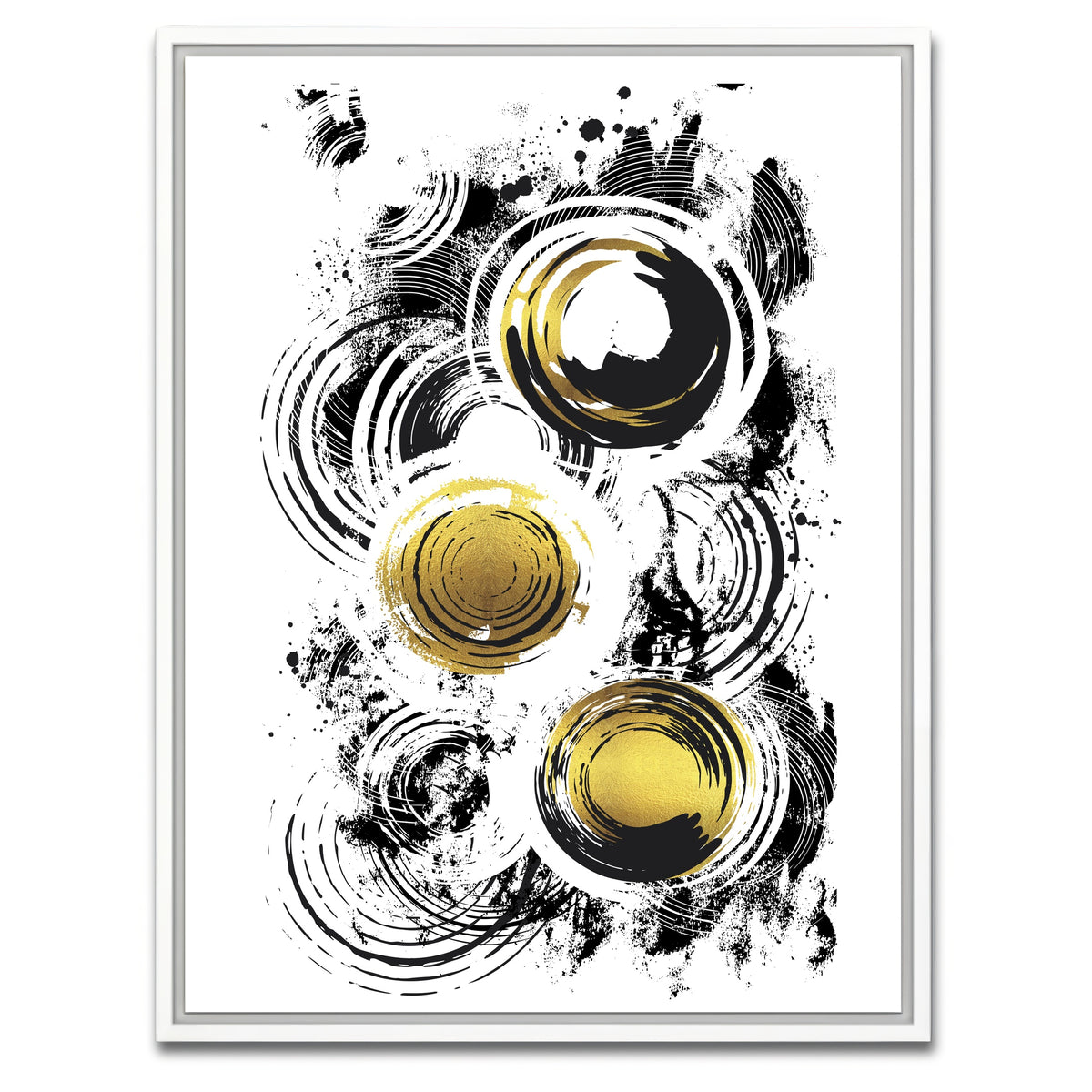 AUTO-MOCKUP WHITE | ABSTRACT ART Raving Circles | 1 Piece | White Framed Canvas | group=3x4