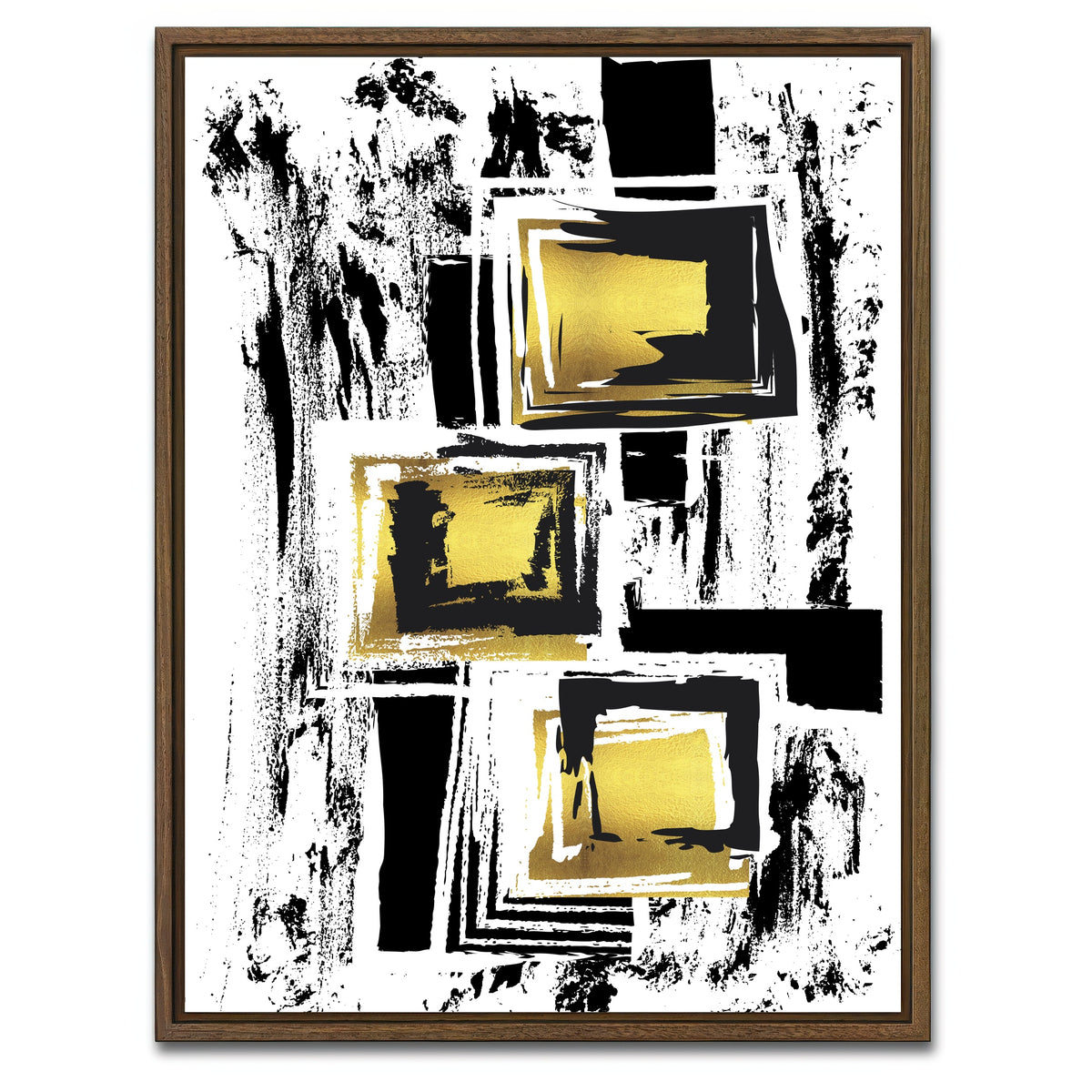 AUTO-MOCKUP WHITE | ABSTRACT ART Urban patterns | 1 Piece | Walnut Framed Canvas | group=3x4