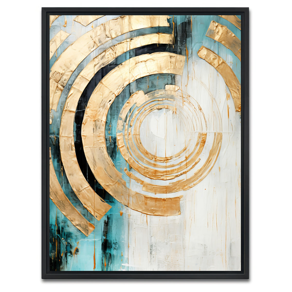 AUTO-MOCKUP WHITE | ABSTRACT ART Vibrant Sun | 1 Piece | Black Framed Canvas | group=3x4