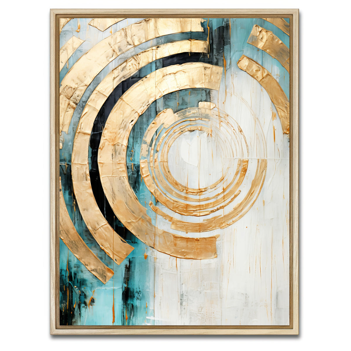 AUTO-MOCKUP WHITE | ABSTRACT ART Vibrant Sun | 1 Piece | Natural Framed Canvas | group=3x4