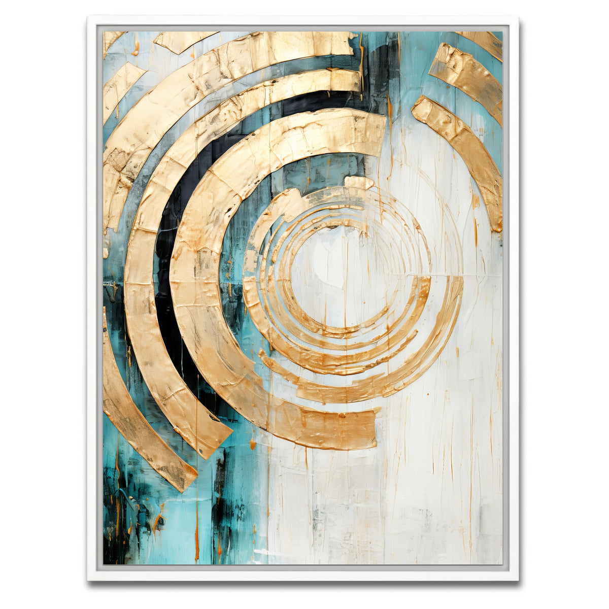 AUTO-MOCKUP WHITE | ABSTRACT ART Vibrant Sun | 1 Piece | White Framed Canvas | group=3x4