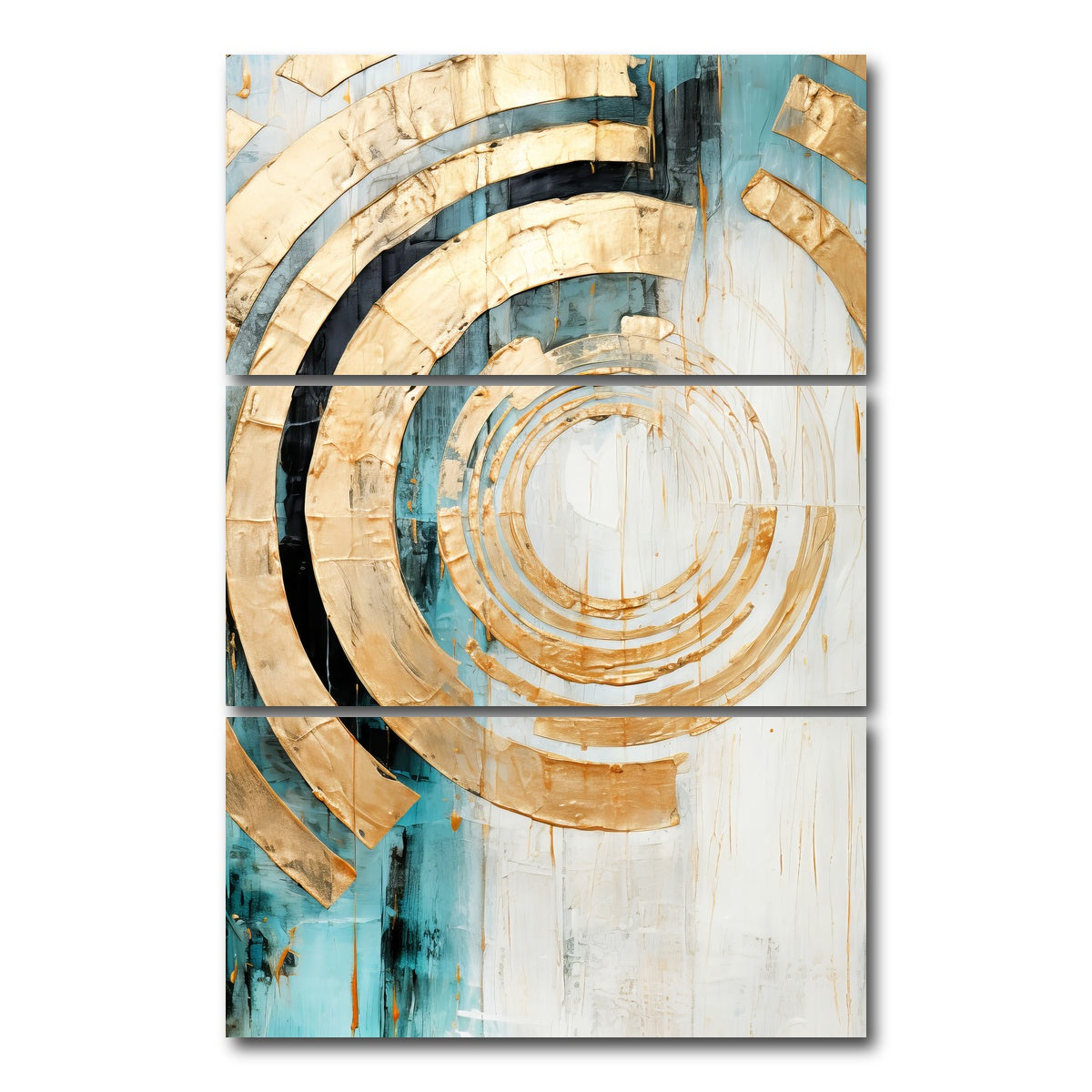 AUTO-MOCKUP WHITE | ABSTRACT ART Vibrant Sun | 3 Piece | Gallery Wrap Canvas | group=12x24_stacked