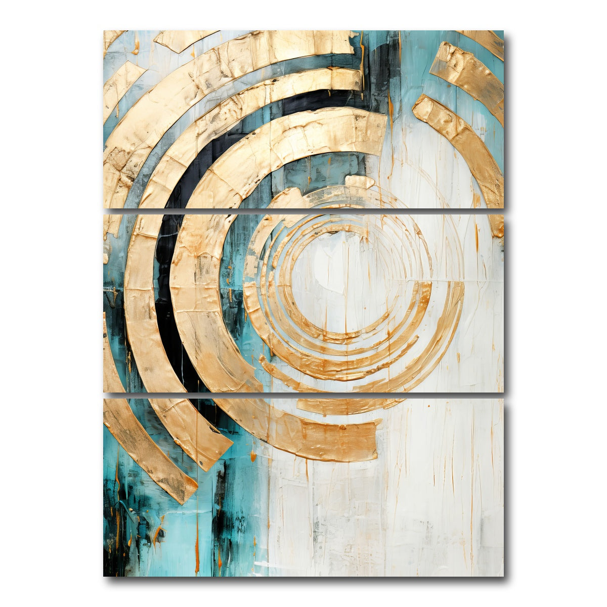 AUTO-MOCKUP WHITE | ABSTRACT ART Vibrant Sun | 3 Piece | Gallery Wrap Canvas | group=8x18_stacked