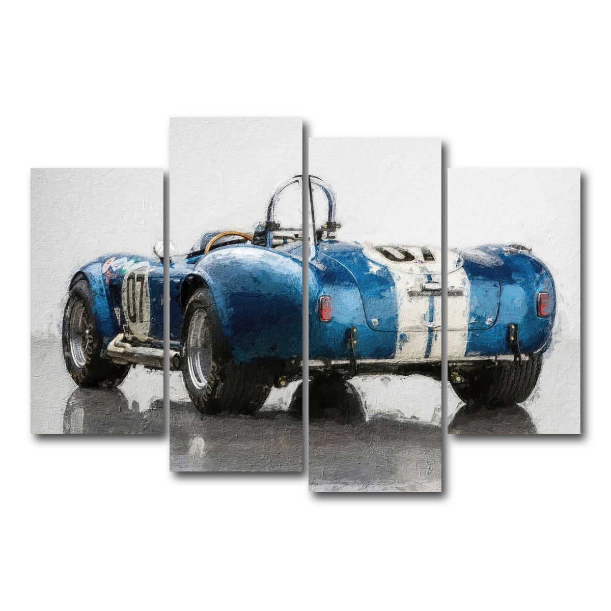 AUTO-MOCKUP WHITE | AC Cobra 3 | 4 Piece | Gallery Wrap Canvas | group=4_short