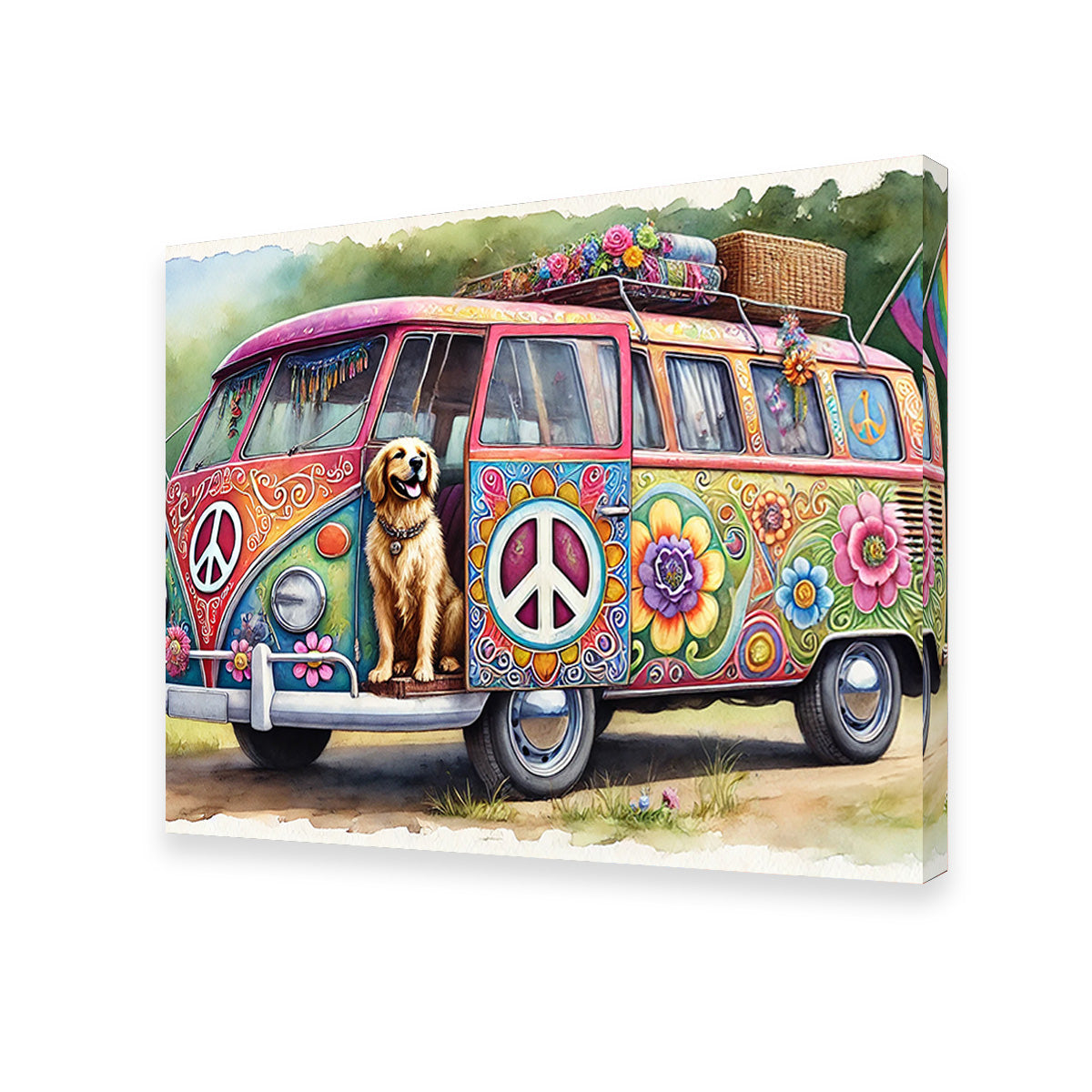 A Hippie Van with a Dog Wall Art