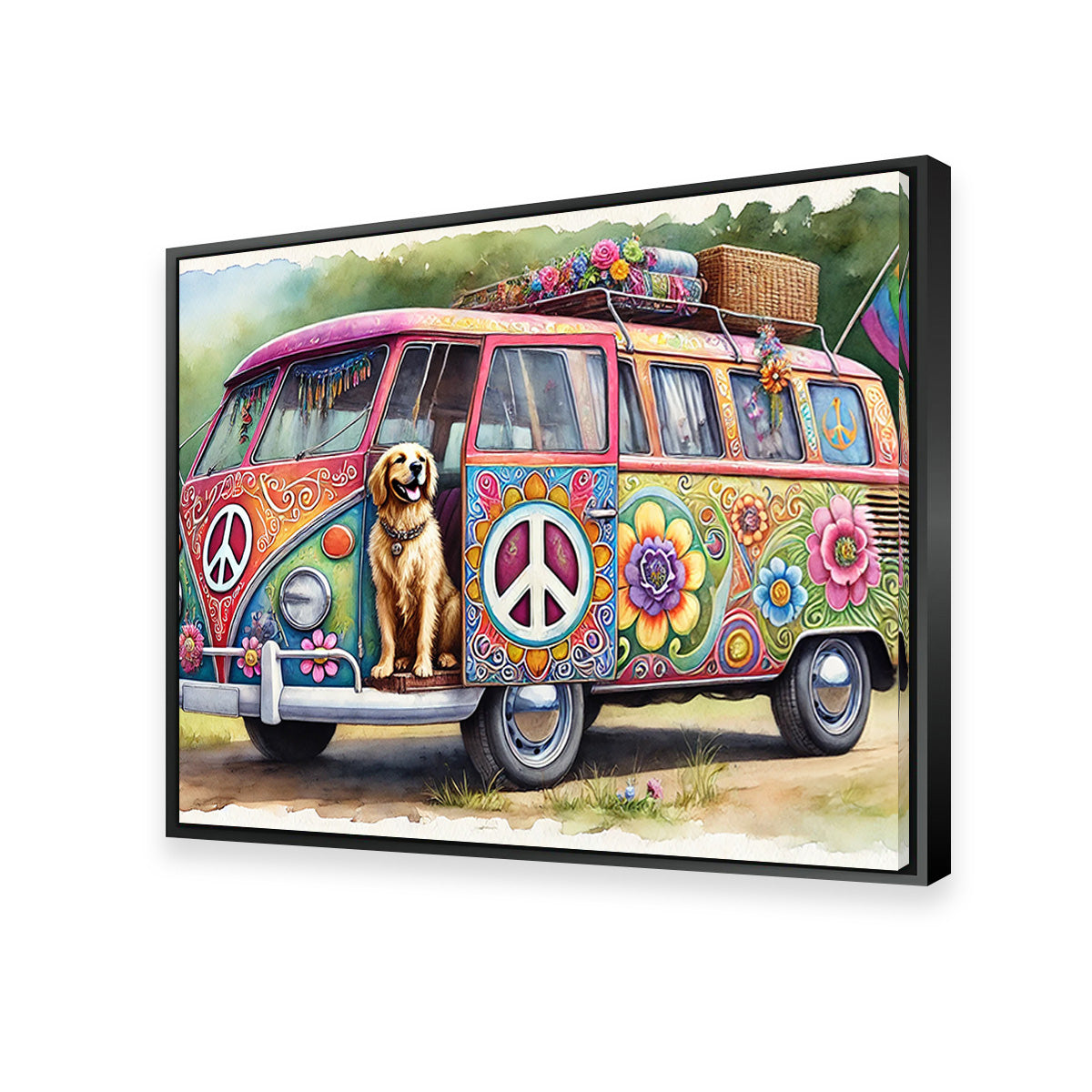 A Hippie Van with a Dog Wall Art