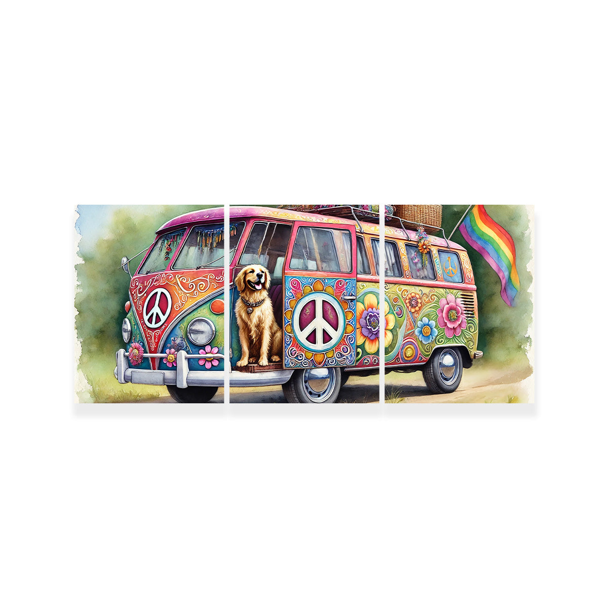 A Hippie Van with a Dog Wall Art