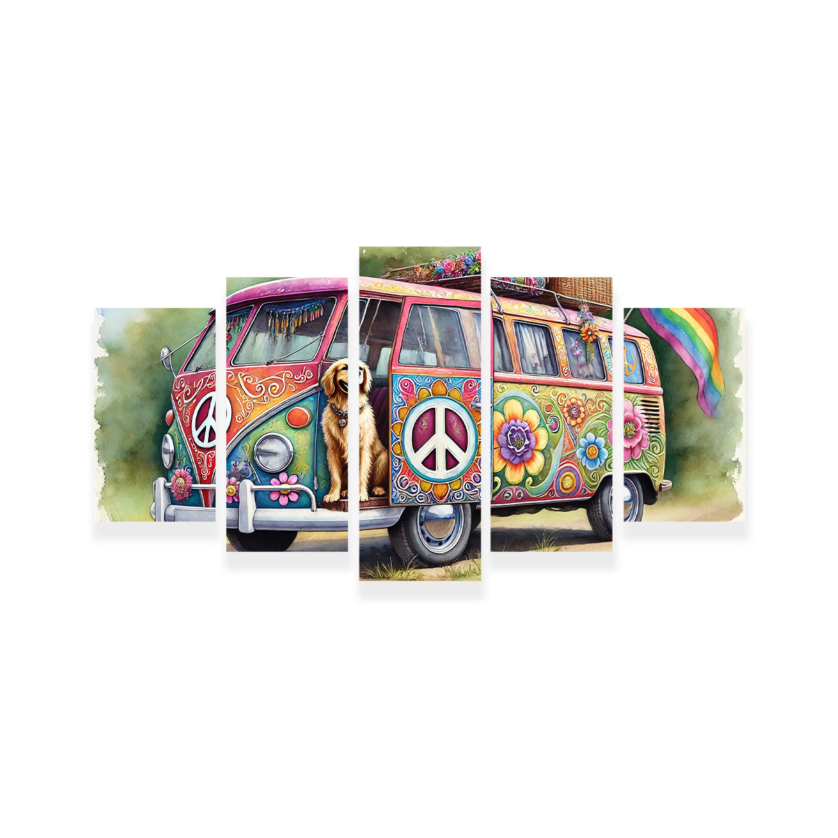 A Hippie Van with a Dog Wall Art