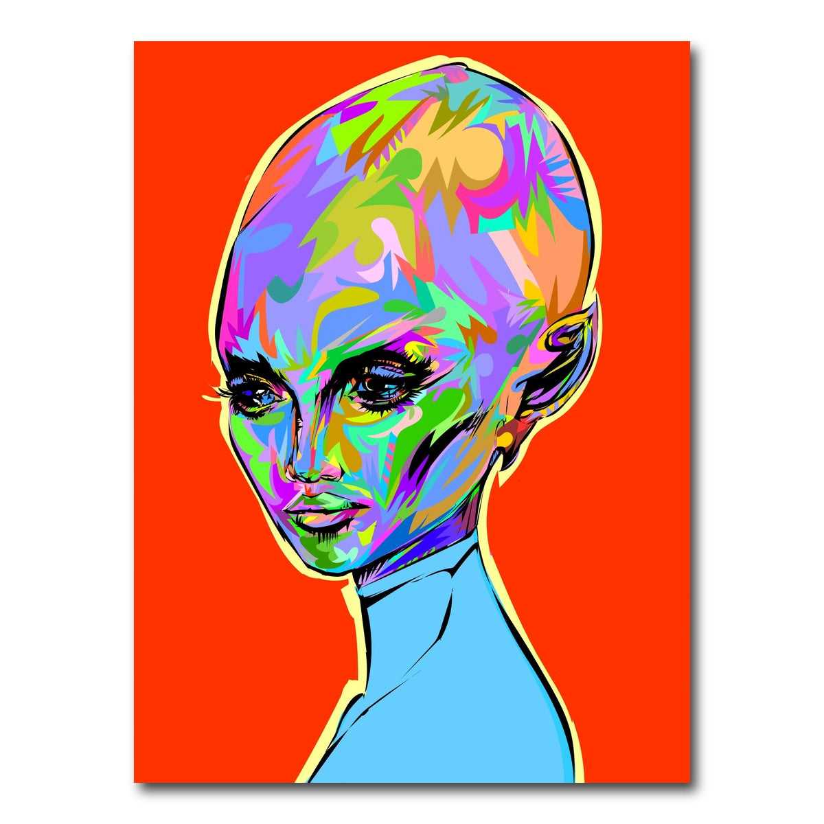 AUTO-MOCKUP WHITE | ALIEN WOMAN 2 | 1 Piece | Gallery Wrap Canvas | group=3x4