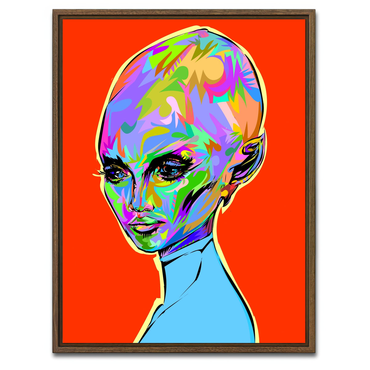 AUTO-MOCKUP WHITE | ALIEN WOMAN 2 | 1 Piece | Walnut Framed Canvas | group=3x4