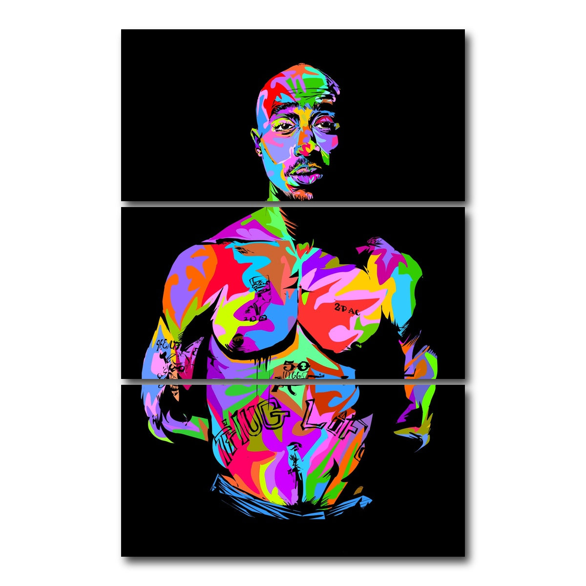 AUTO-MOCKUP WHITE | ALL EYEZ | 3 Piece | Gallery Wrap Canvas | group=12x24_stacked