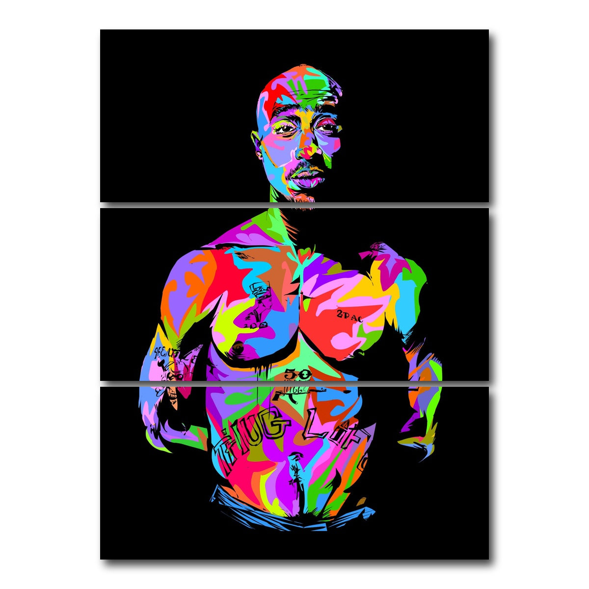 AUTO-MOCKUP WHITE | ALL EYEZ | 3 Piece | Gallery Wrap Canvas | group=8x18_stacked