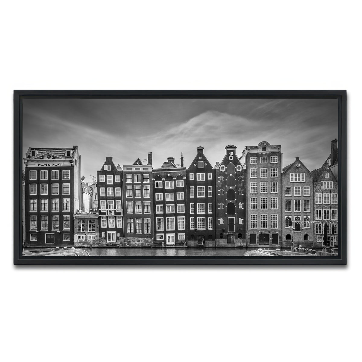 AUTO-MOCKUP WHITE | AMSTERDAM Damrak | 1 Piece | Black Framed Canvas | group=2x1