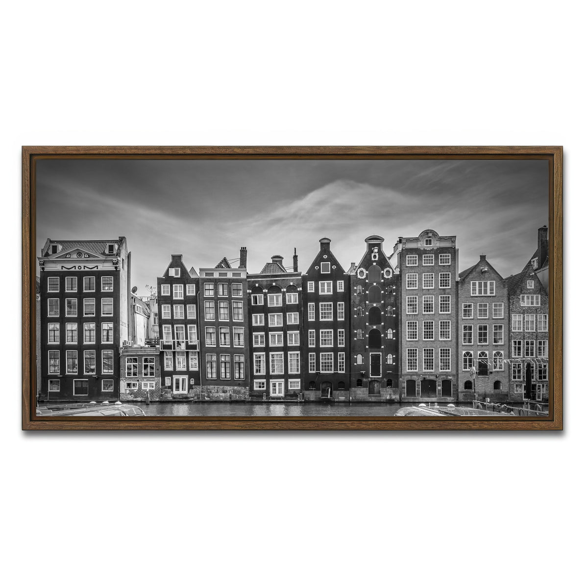 AUTO-MOCKUP WHITE | AMSTERDAM Damrak | 1 Piece | Walnut Framed Canvas | group=2x1