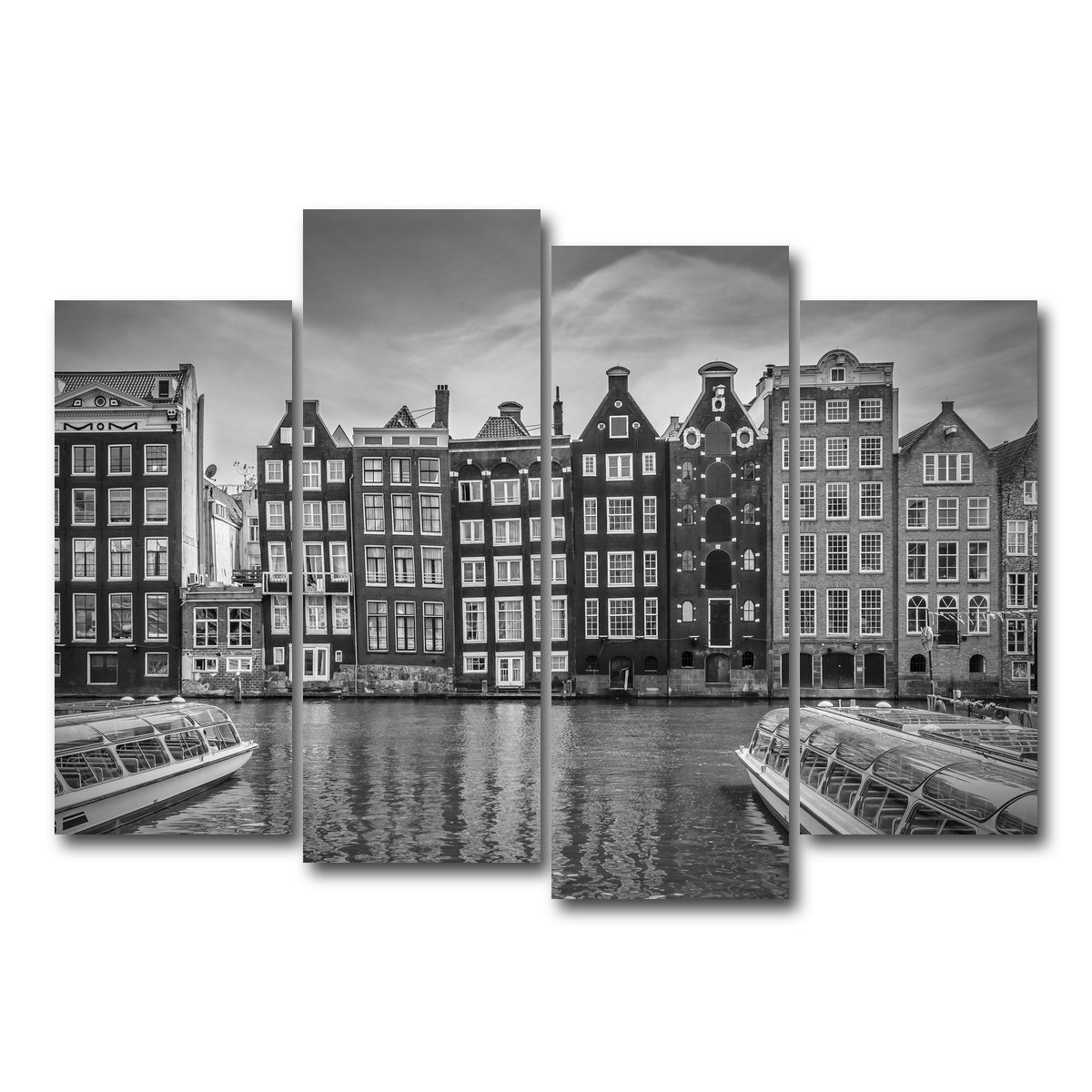 AUTO-MOCKUP WHITE | AMSTERDAM Damrak | 4 Piece | Gallery Wrap Canvas | group=4_normal