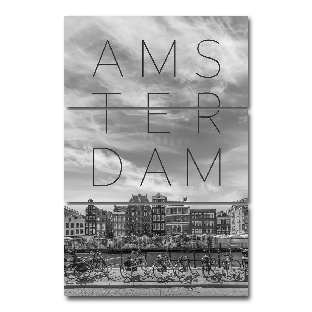 AUTO-MOCKUP WHITE | AMSTERDAM Singel Canal with Flower Market | 3 Piece | Gallery Wrap Canvas | group=12x24_stacked