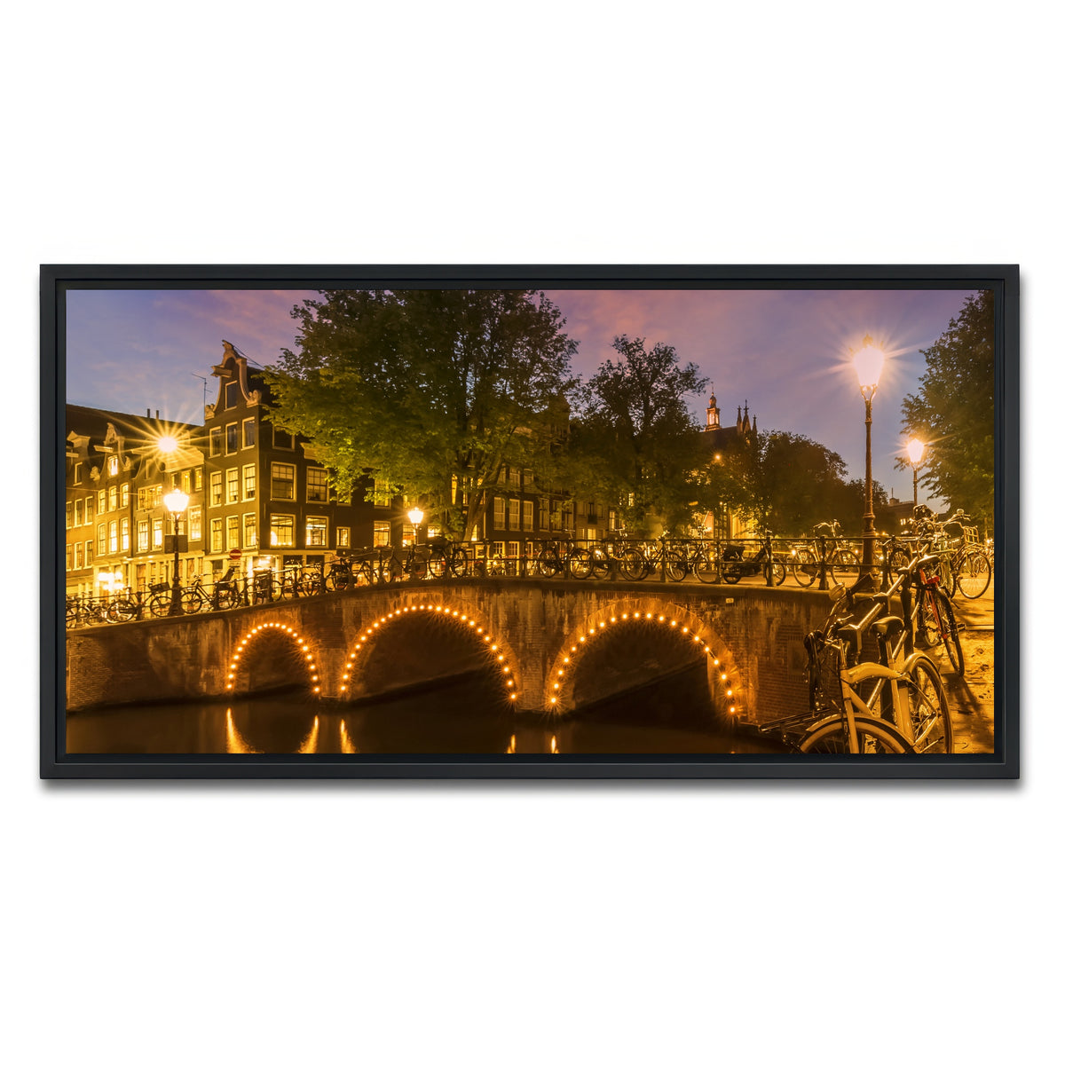 AUTO-MOCKUP WHITE | AMSTERDAM from Keizersgracht | 1 Piece | Black Framed Canvas | group=2x1