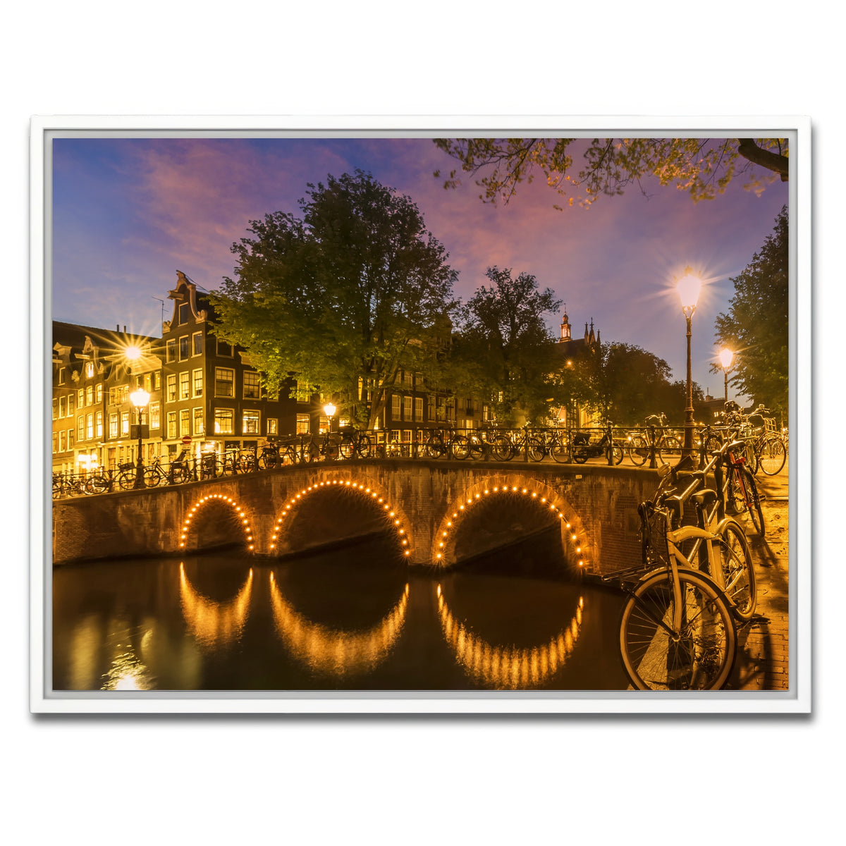 AUTO-MOCKUP WHITE | AMSTERDAM from Keizersgracht | 1 Piece | White Framed Canvas | group=4x3