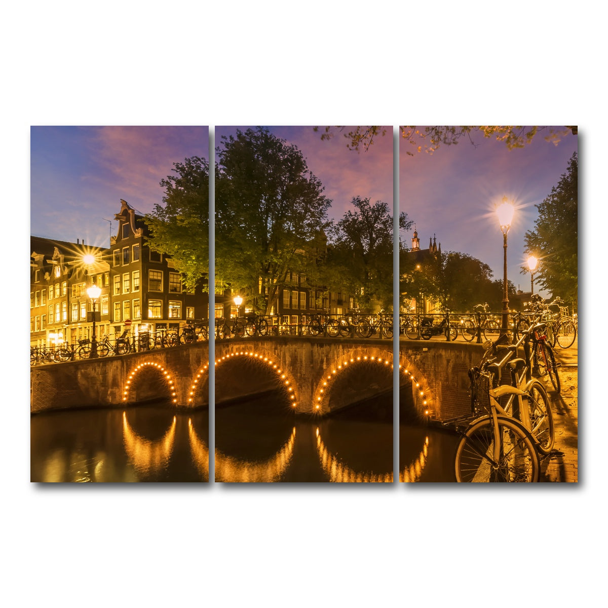 AUTO-MOCKUP WHITE | AMSTERDAM from Keizersgracht | 3 Piece | Gallery Wrap Canvas | group=12x24