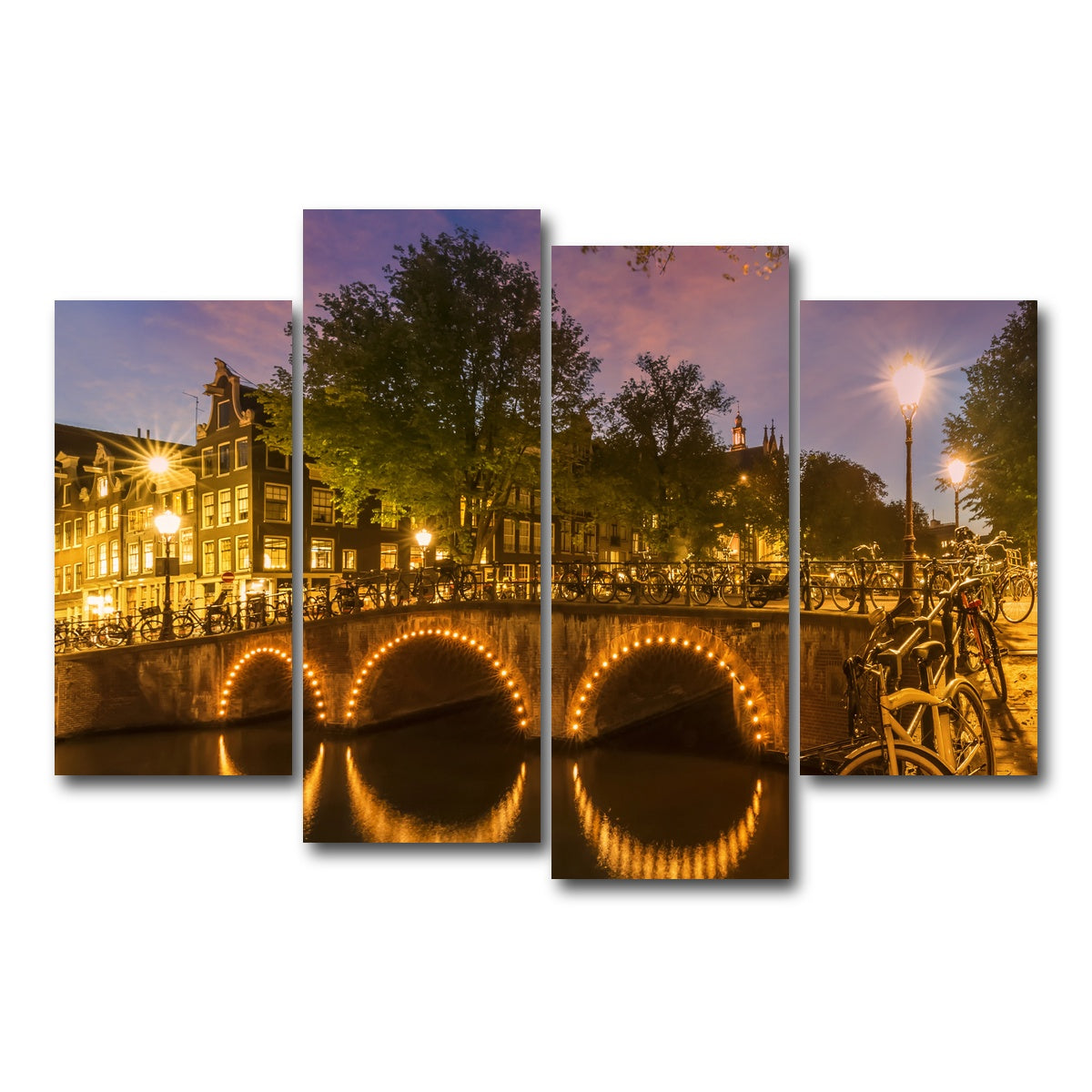AUTO-MOCKUP WHITE | AMSTERDAM from Keizersgracht | 4 Piece | Gallery Wrap Canvas | group=4_short
