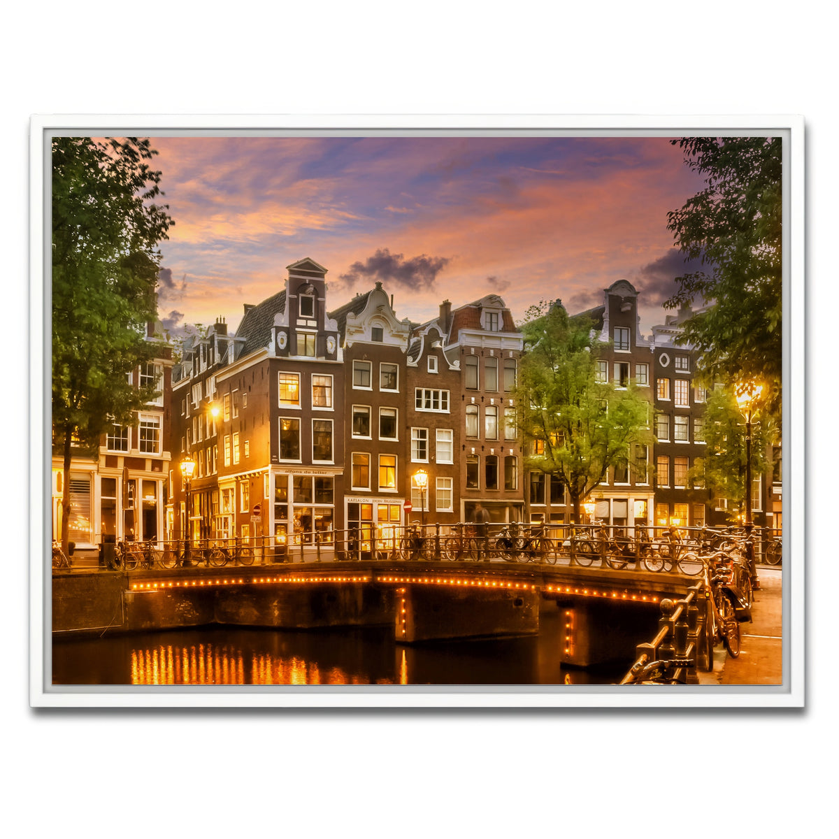AUTO-MOCKUP WHITE | AMSTERDAM impression from Singel | 1 Piece | White Framed Canvas | group=4x3