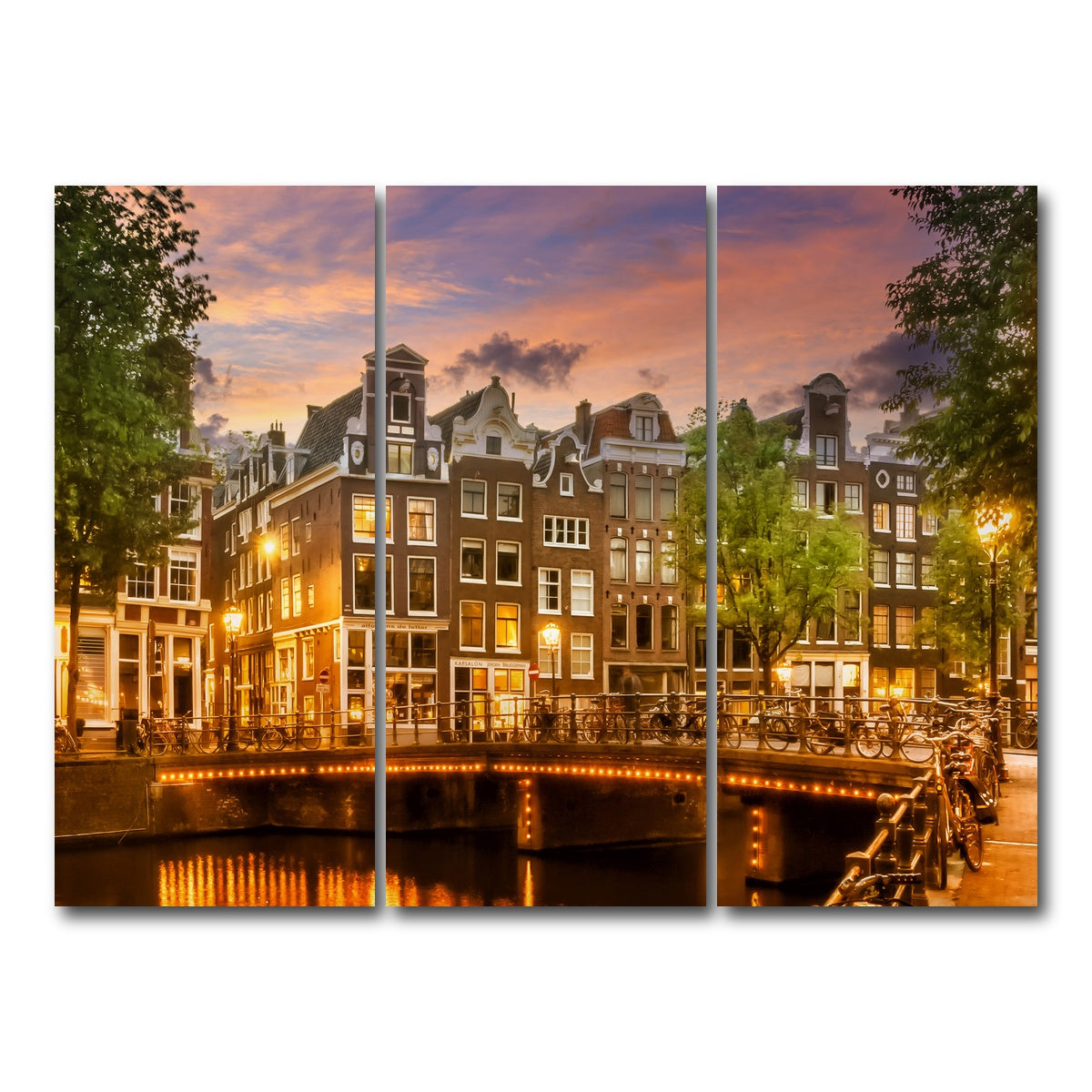 AUTO-MOCKUP WHITE | AMSTERDAM impression from Singel | 3 Piece | Gallery Wrap Canvas | group=8x18