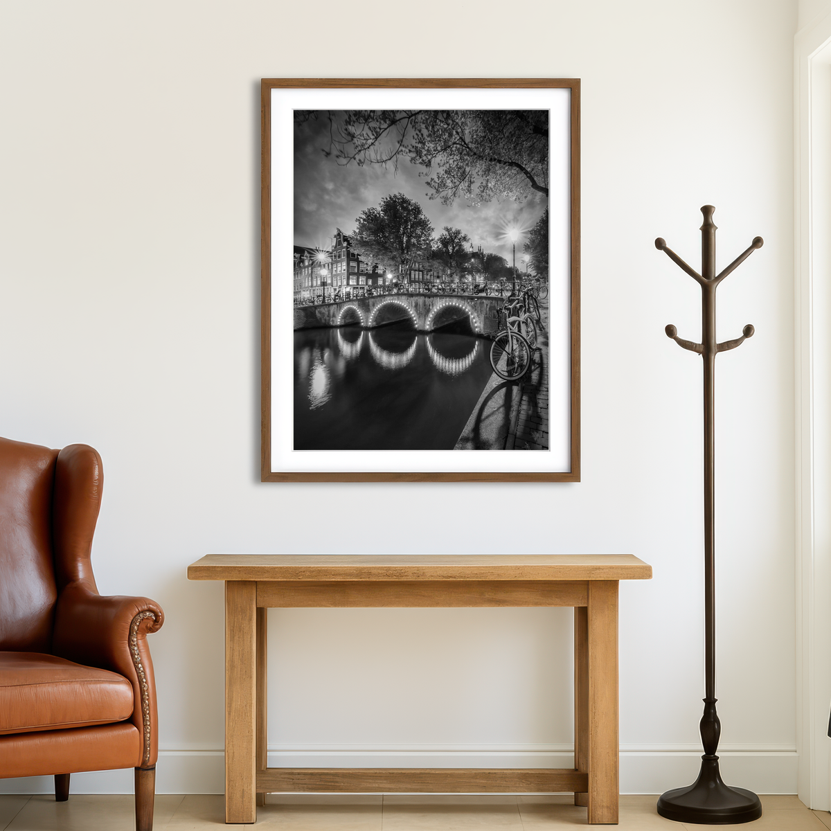 AUTO-MOCKUP ROOM | Amsterdam Nightscape From Keizersgracht Wall Art