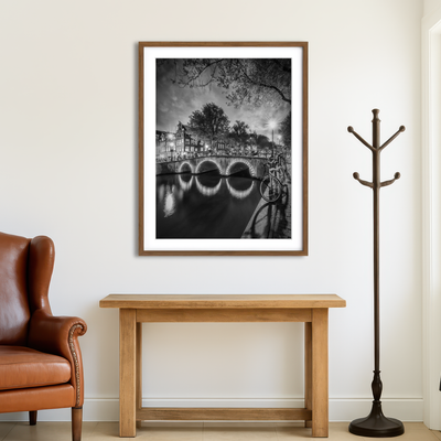 AUTO-MOCKUP ROOM | Amsterdam Nightscape From Keizersgracht Wall Art