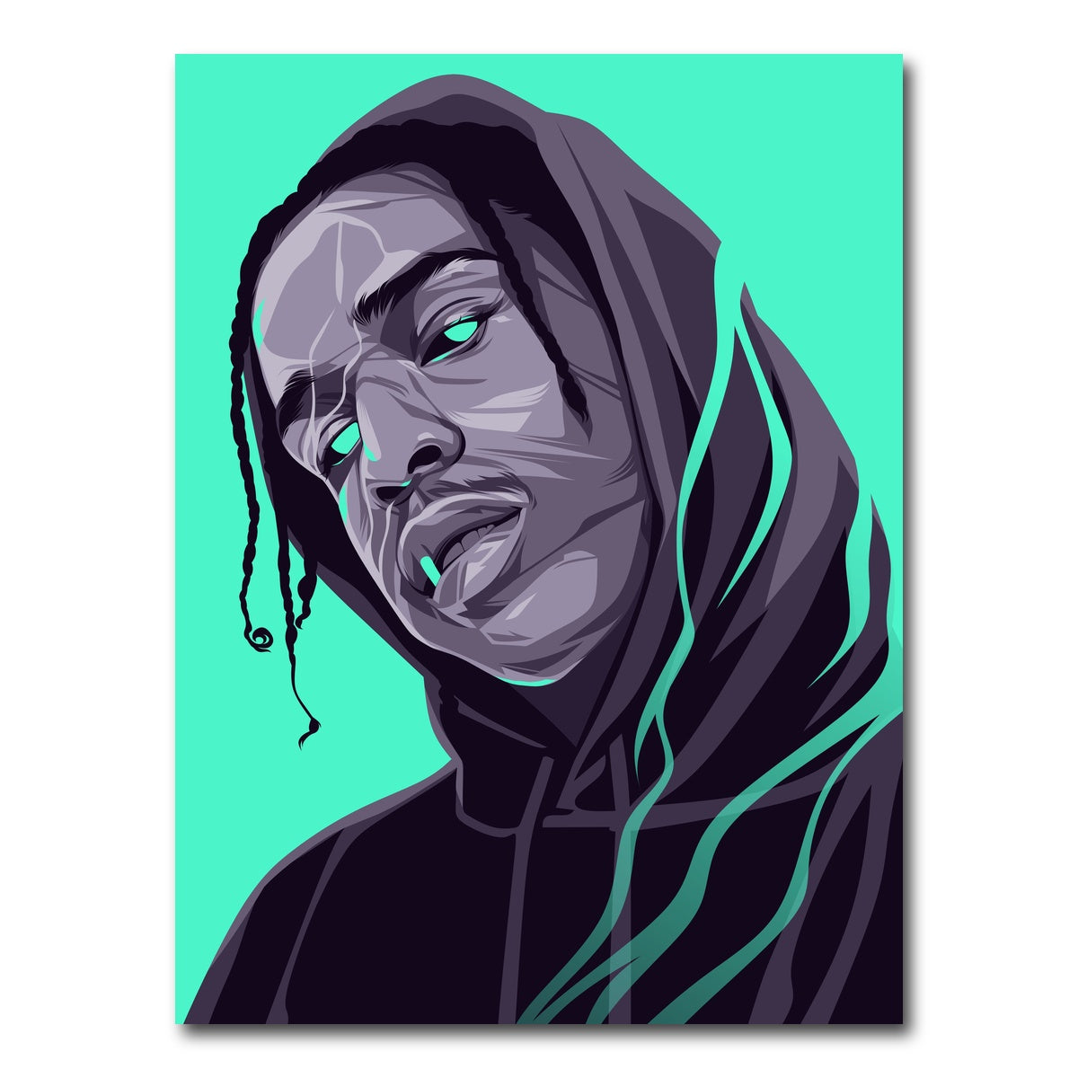AUTO-MOCKUP WHITE | ASAP Rocky - Turquoise | 1 Piece | Gallery Wrap Canvas | group=3x4