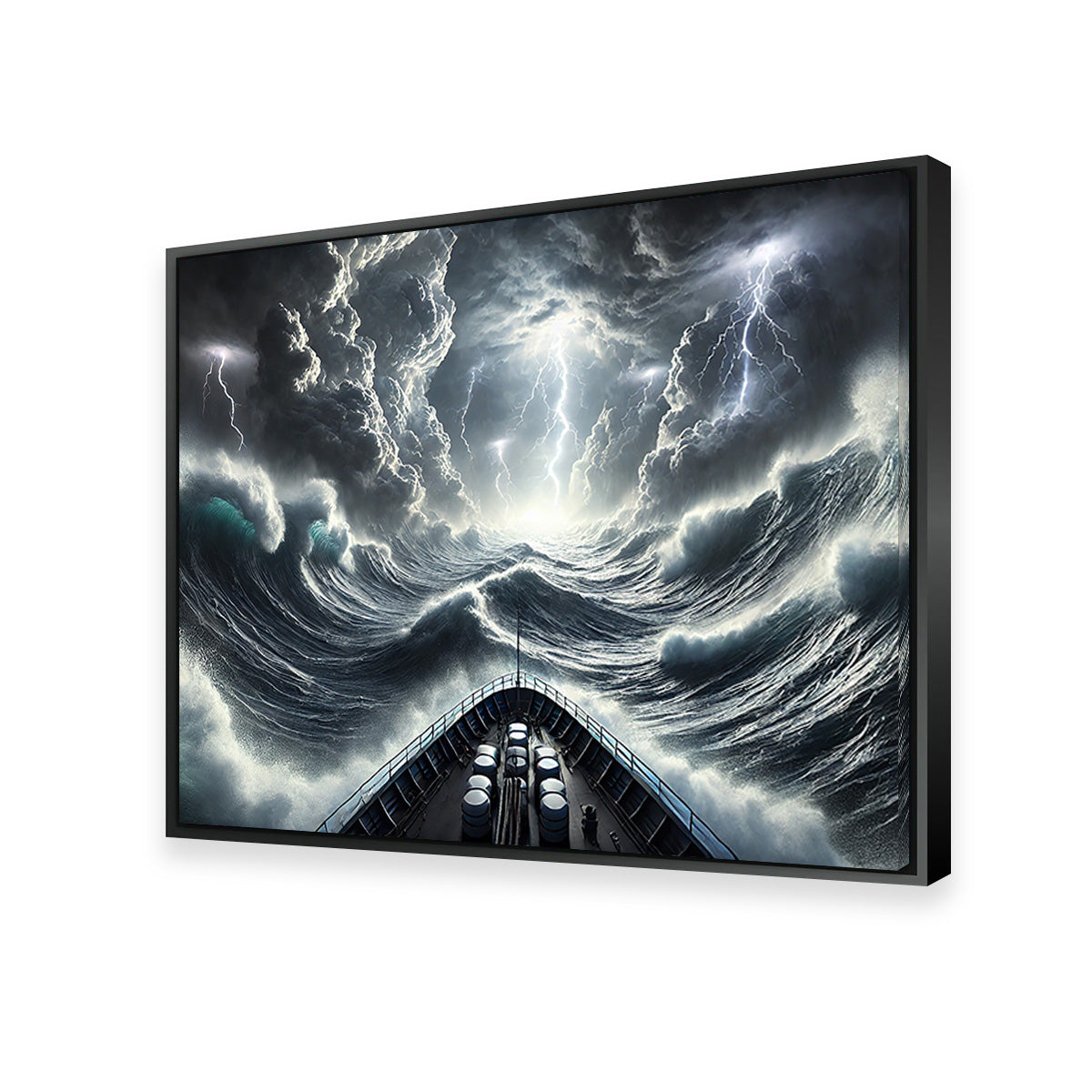 Ship Deck View of Fierce Storm Wall Art
