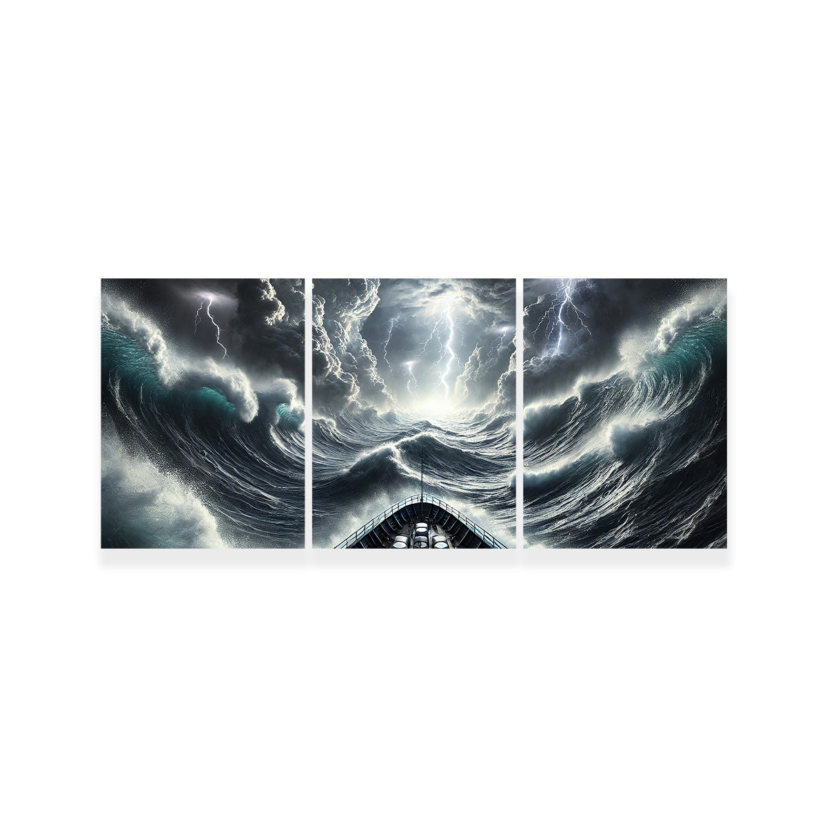 Ship Deck View of Fierce Storm Wall Art