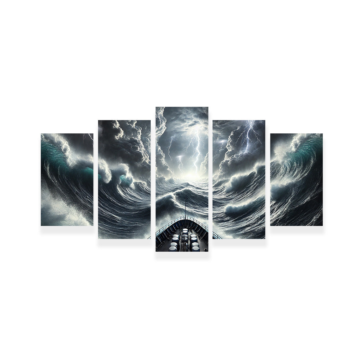 Ship Deck View of Fierce Storm Wall Art