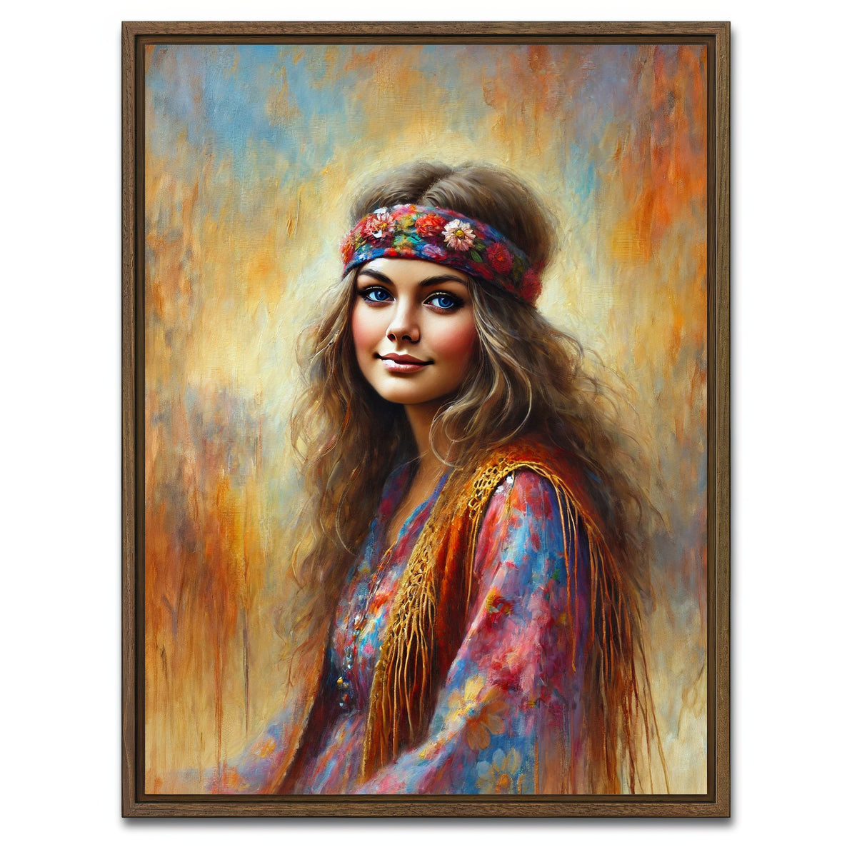 AUTO-MOCKUP WHITE | A Hippie Beauty | 1 Piece | Walnut Framed Canvas | group=3x4